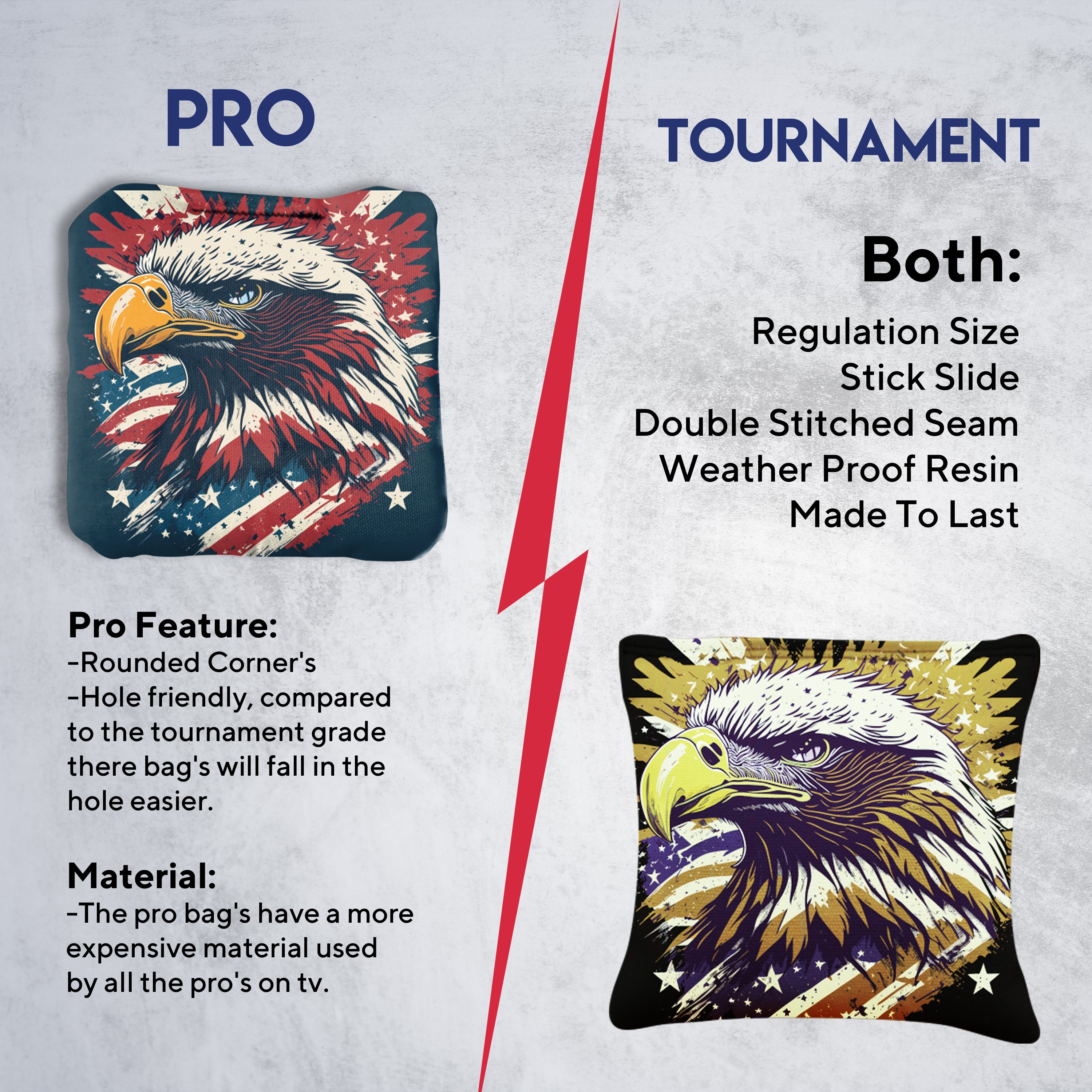 Red Gold Eagle Cornhole Bags - Set of 8