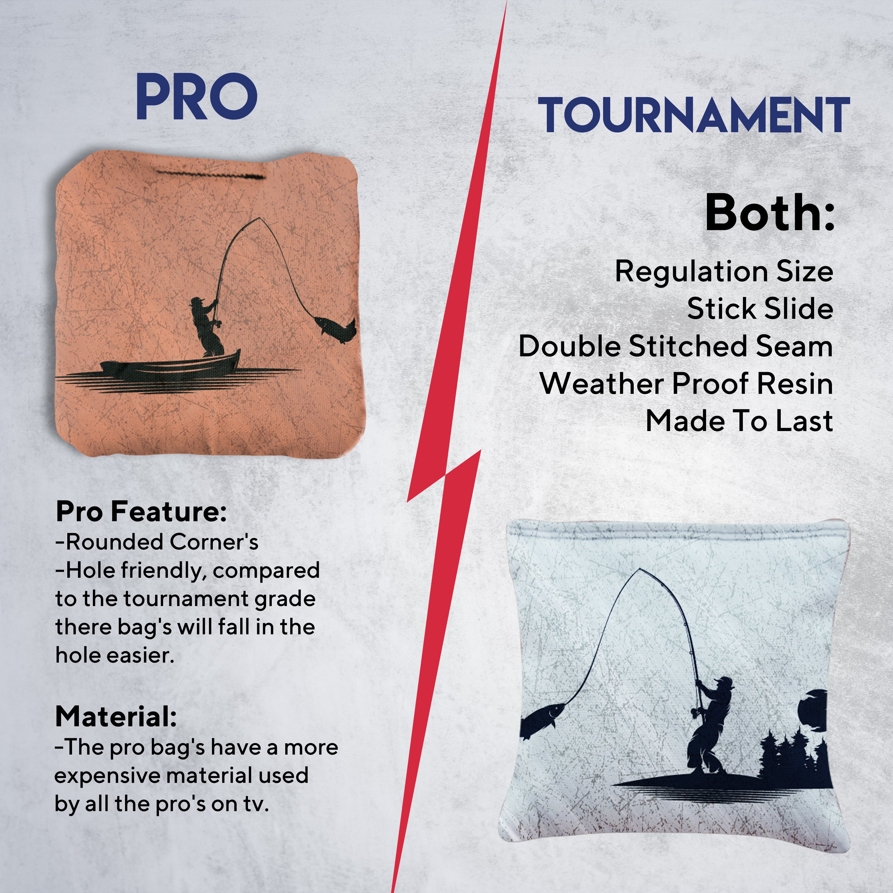 Fish on Rod Cornhole Bags - Set of 8