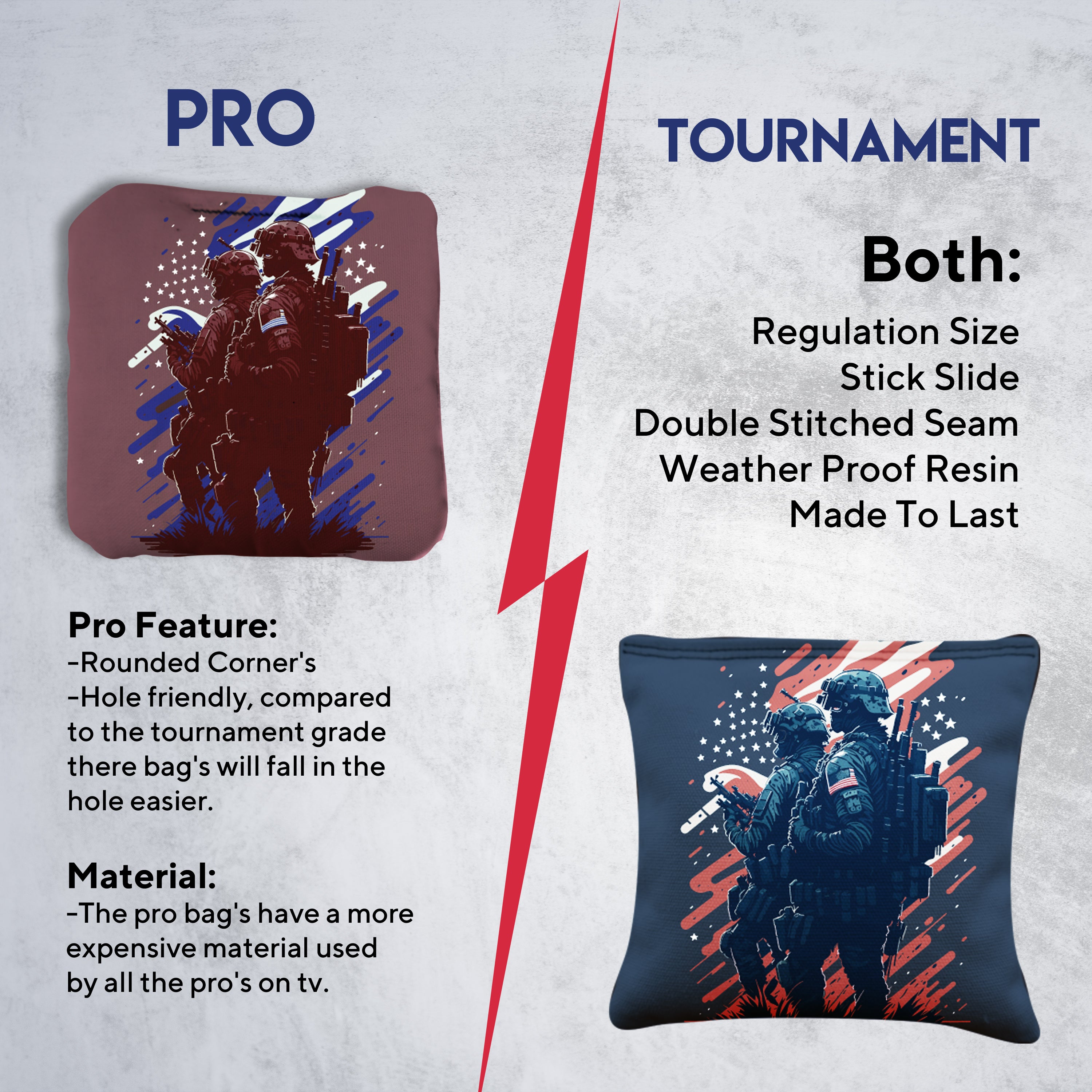 Two Soldiers Cornhole Bags - Set of 8