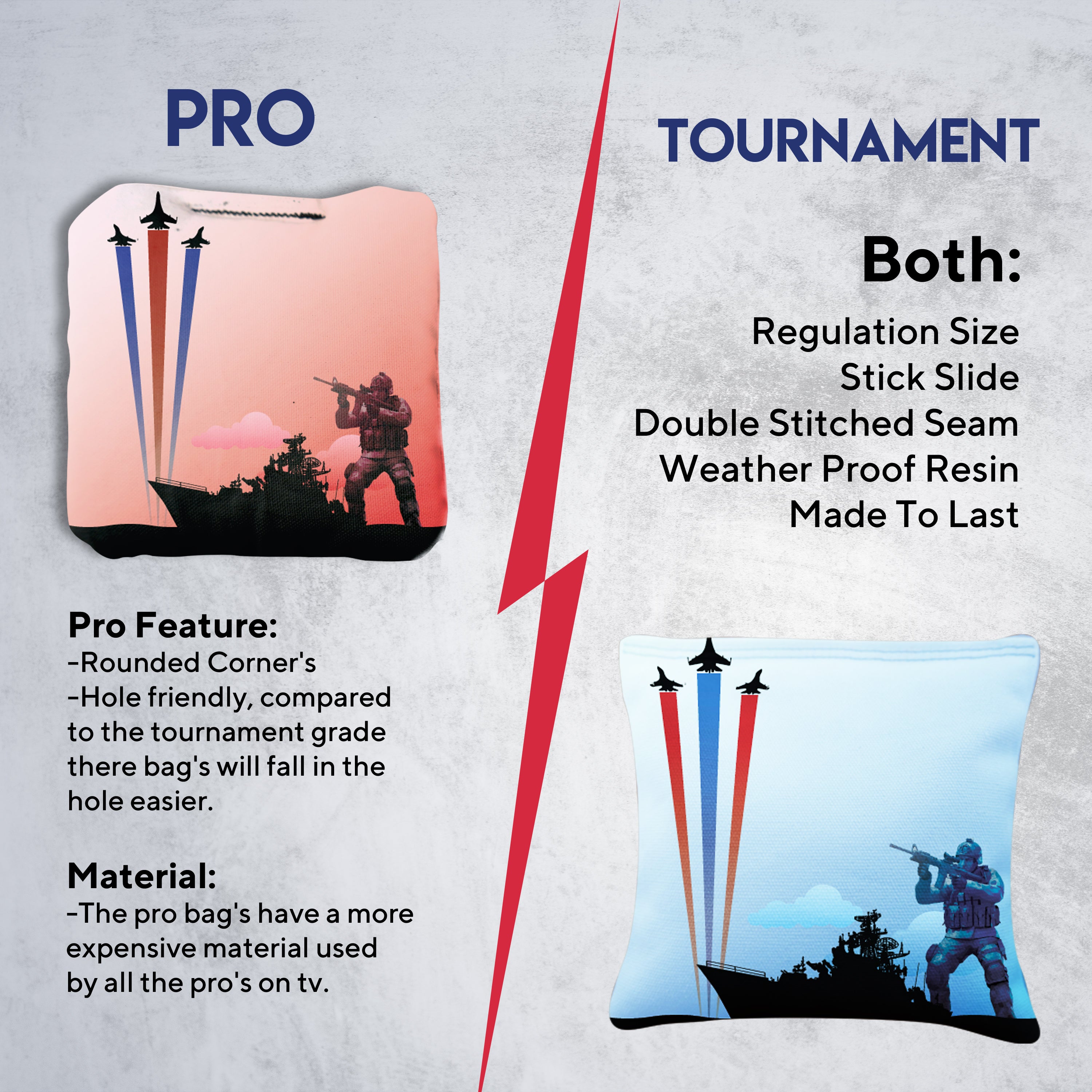 Battleship Soldier Cornhole Bags - Set of 8