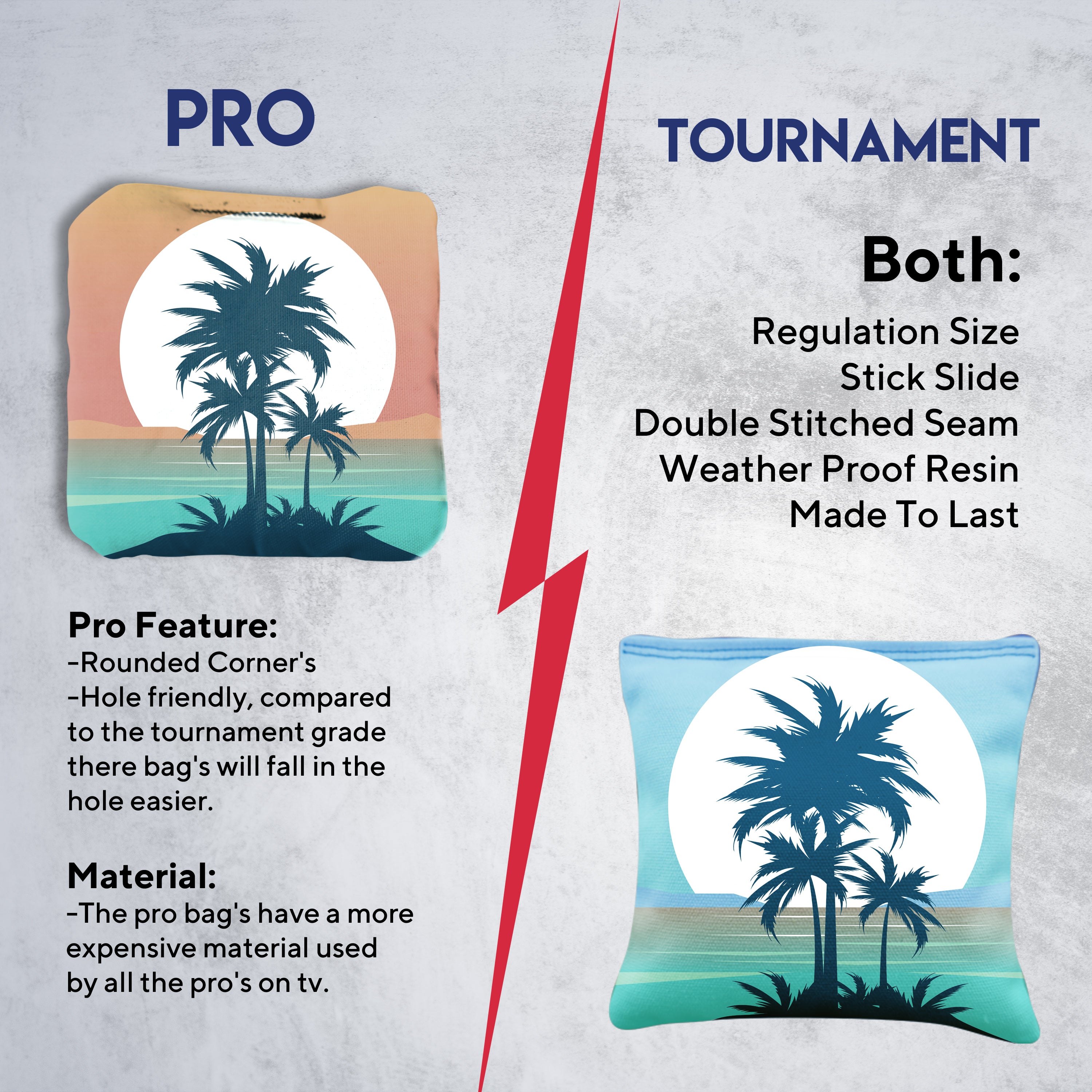 Tropical Palms Cornhole Bags - Set of 8