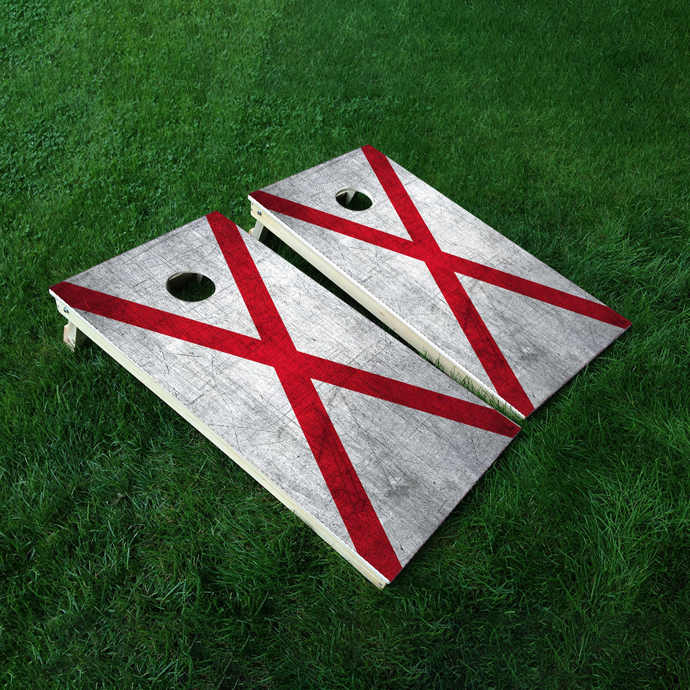 Alabama Classic State Flag Cornhole Boards Wraps (Set of 2)