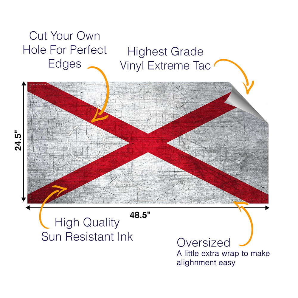 Alabama Classic State Flag Cornhole Boards Wraps (Set of 2)