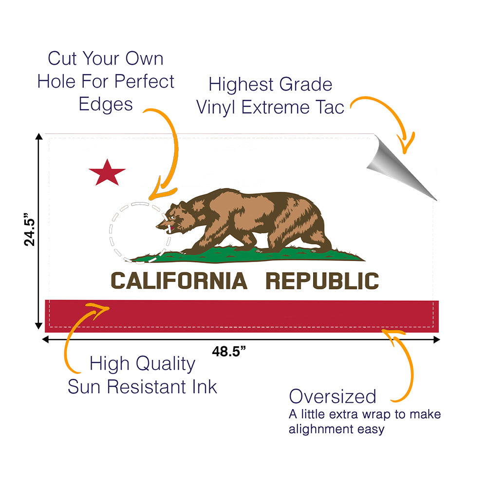 California Classic State Flag Cornhole Boards Wraps (Set of 2)