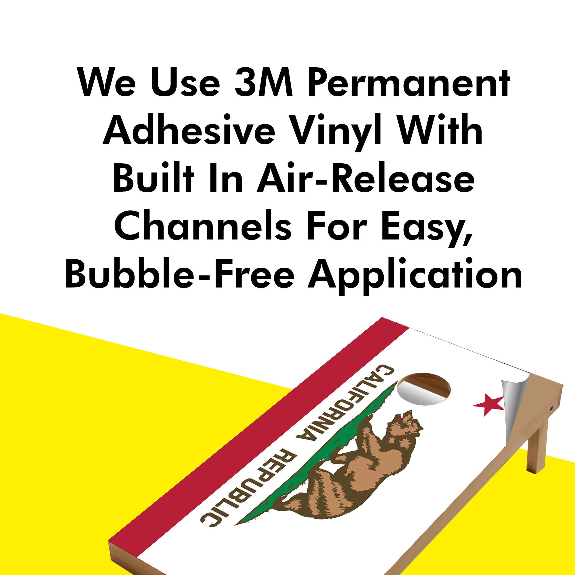 California Classic State Flag Cornhole Boards Wraps (Set of 2)