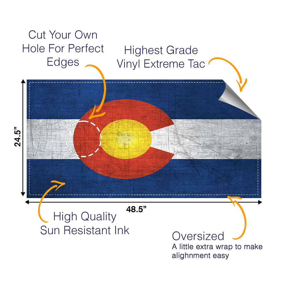Colorado Classic State Flag Cornhole Boards Wraps (Set of 2)