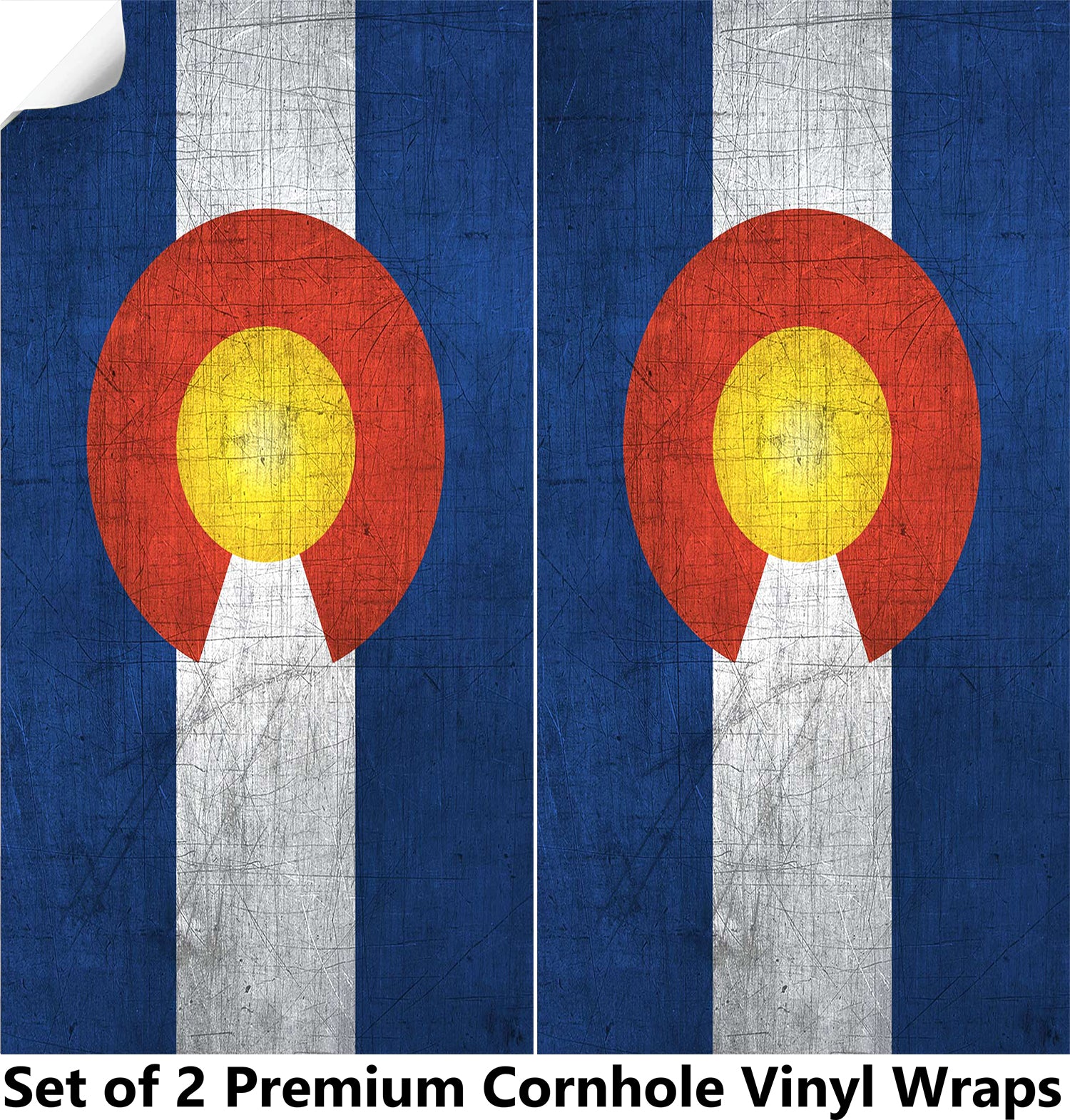 Colorado Classic State Flag Cornhole Boards Wraps (Set of 2)