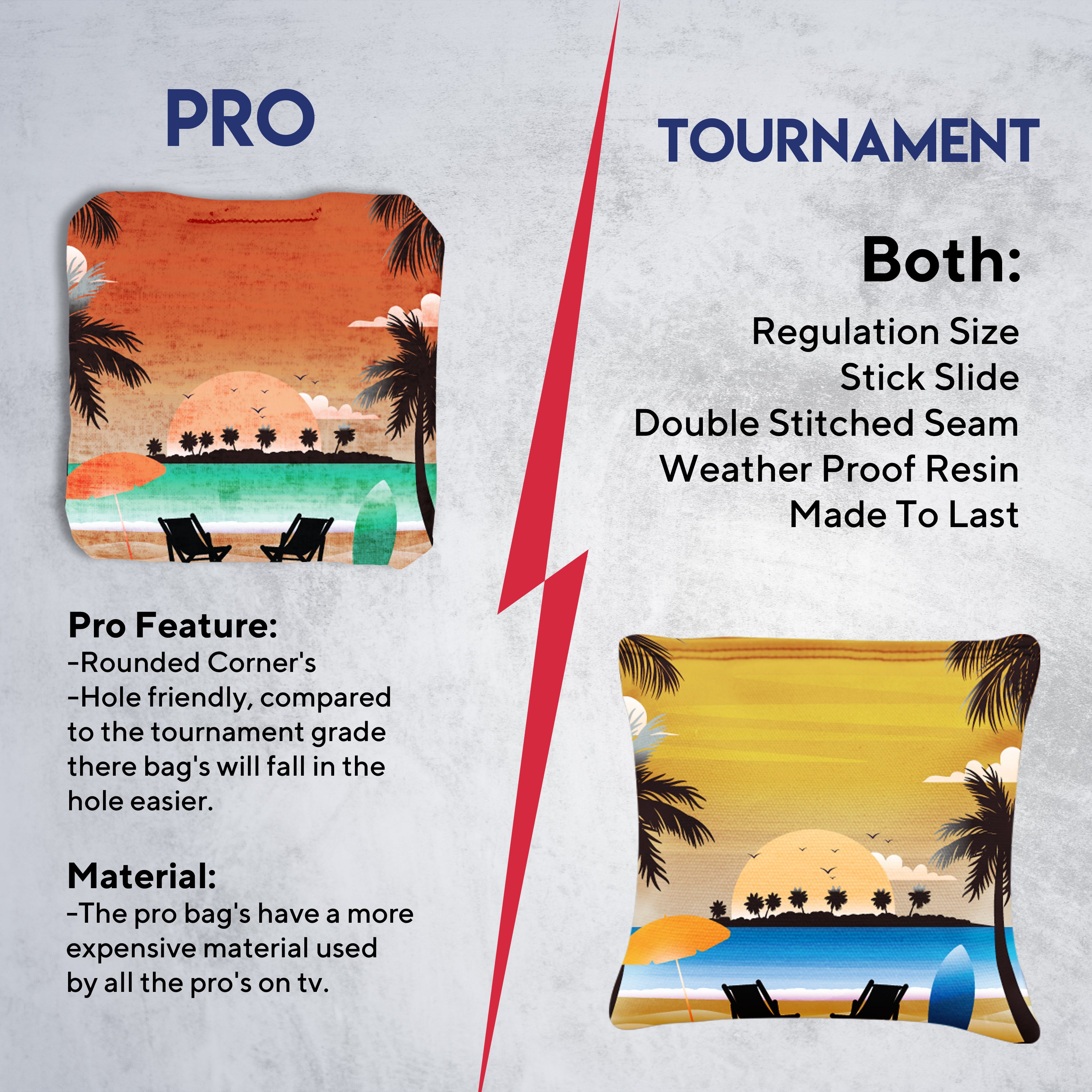 Tropical Red Orange Cornhole Bags