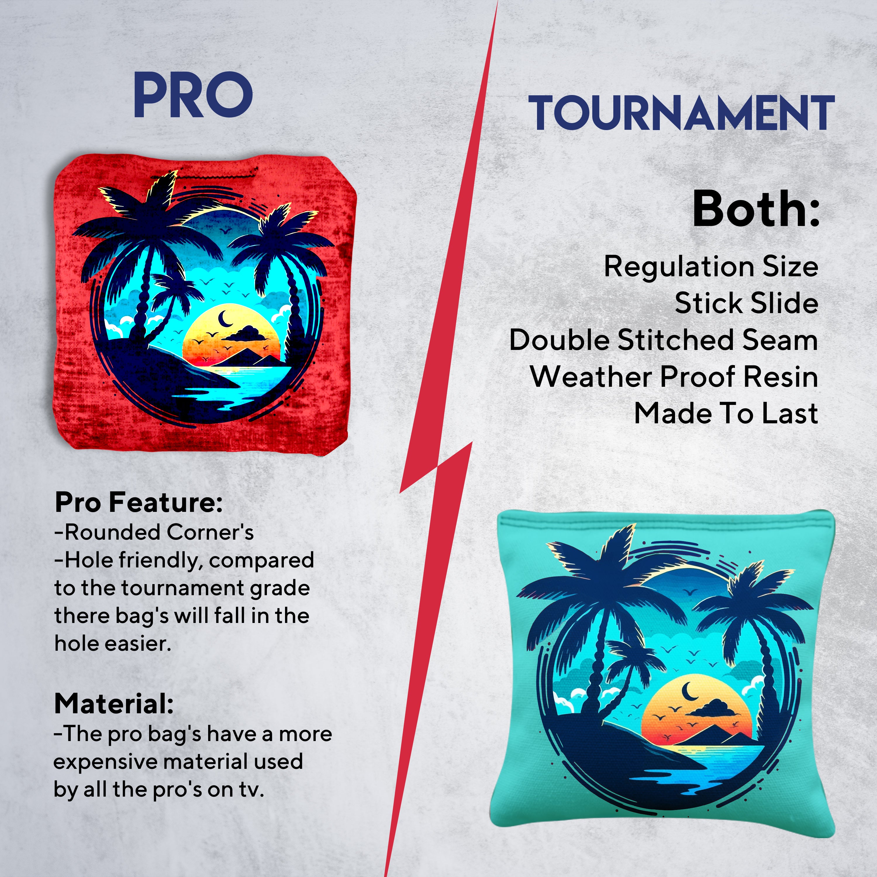 Beach Circle Cornhole Bags