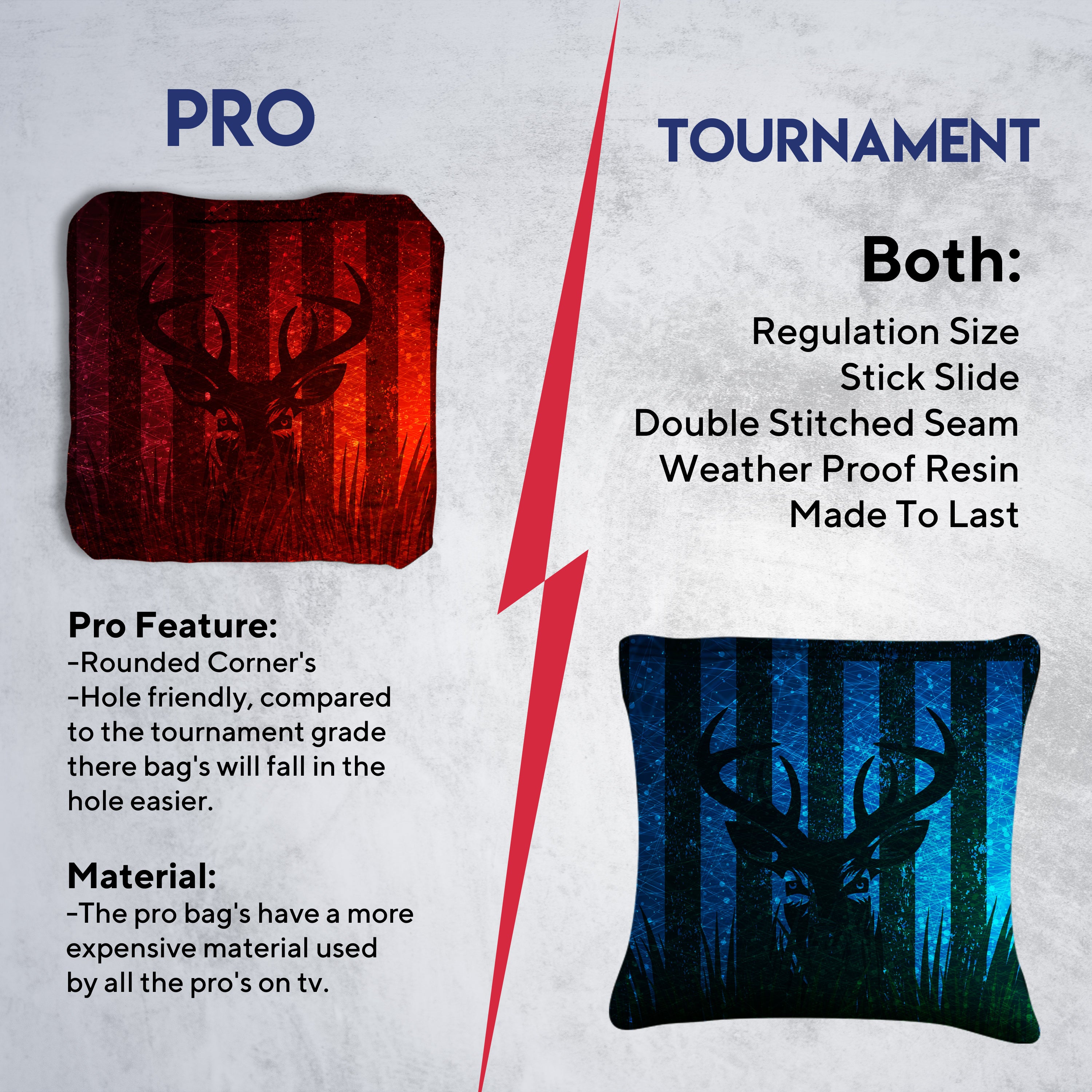 Blue Red Deer Cornhole Bags