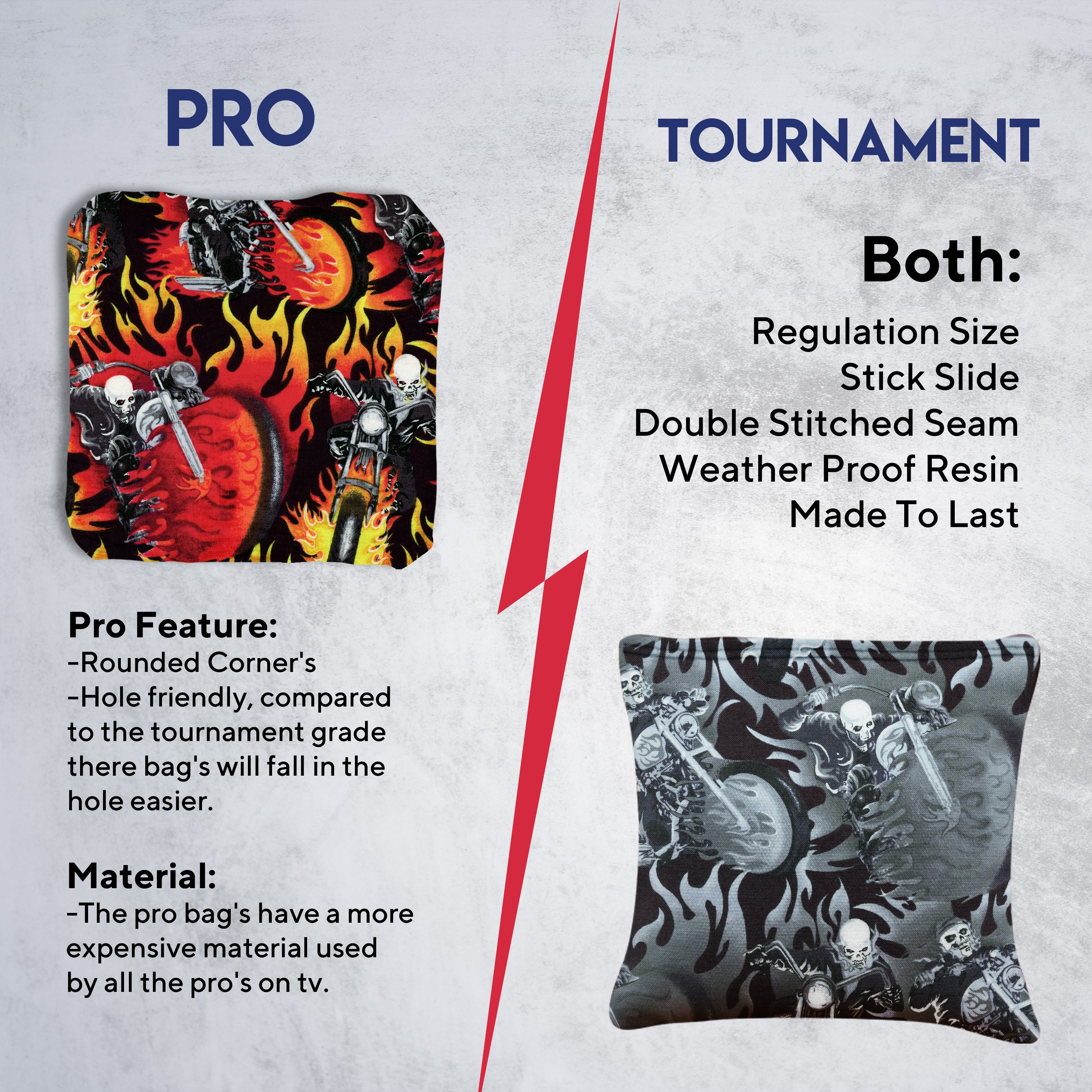 Skull Rider Cornhole Bags