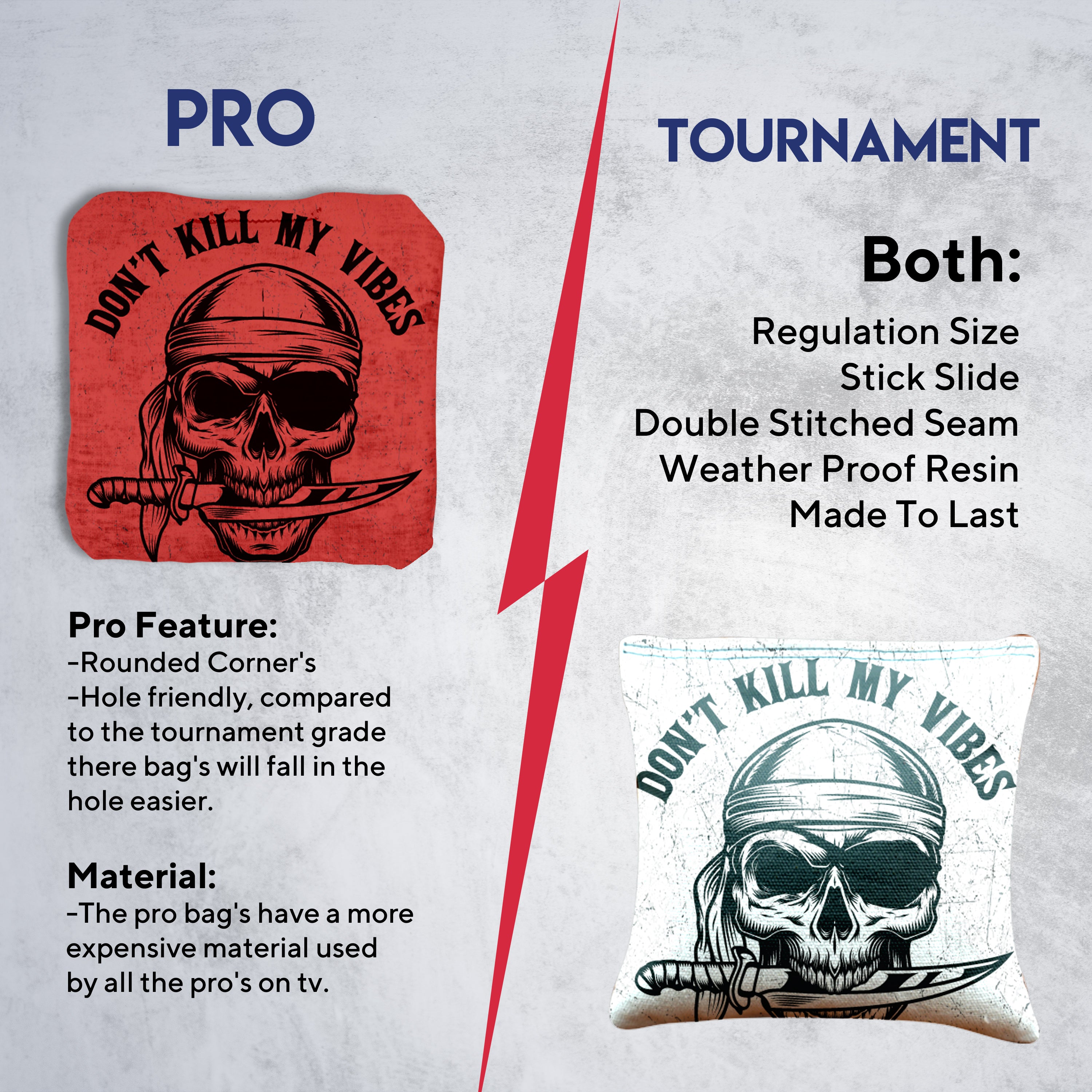 Don't Kill My Vibes Cornhole Bags