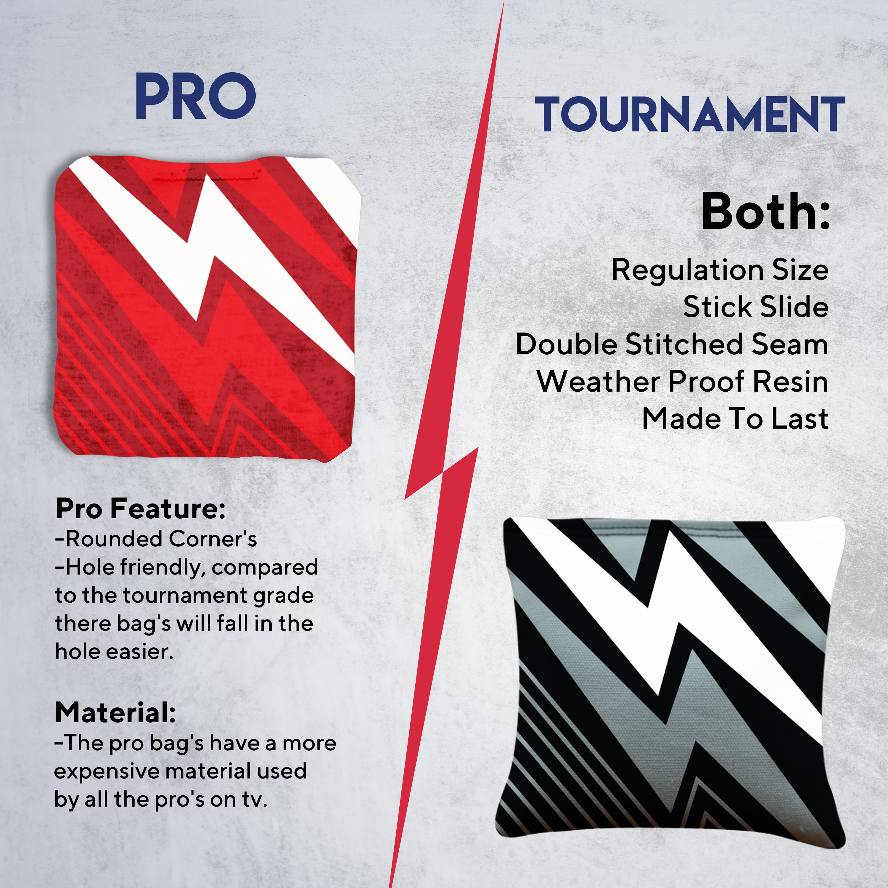 Red Black Zigzag Cornhole Bags