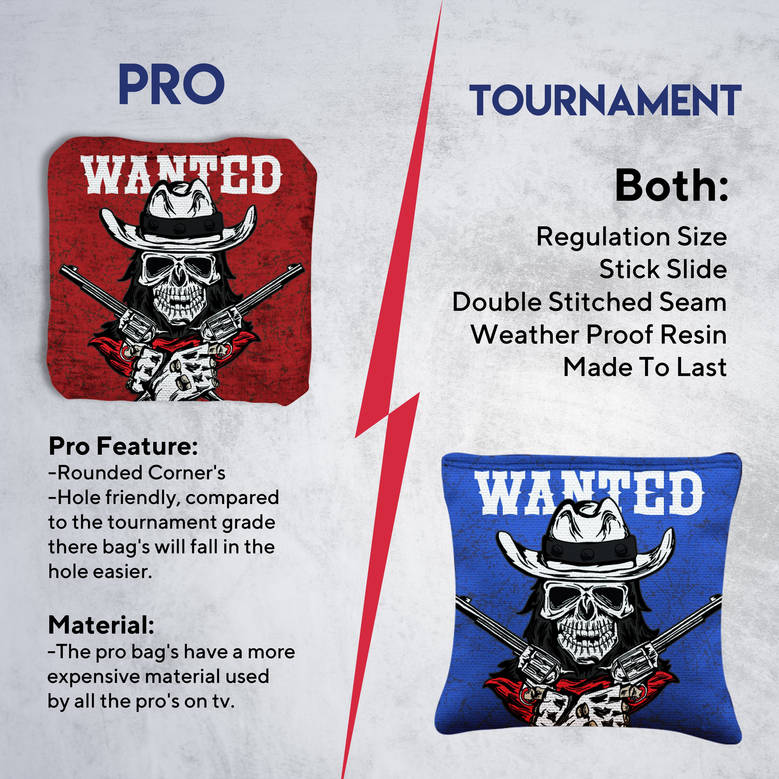Wanted Skull Cornhole Bags