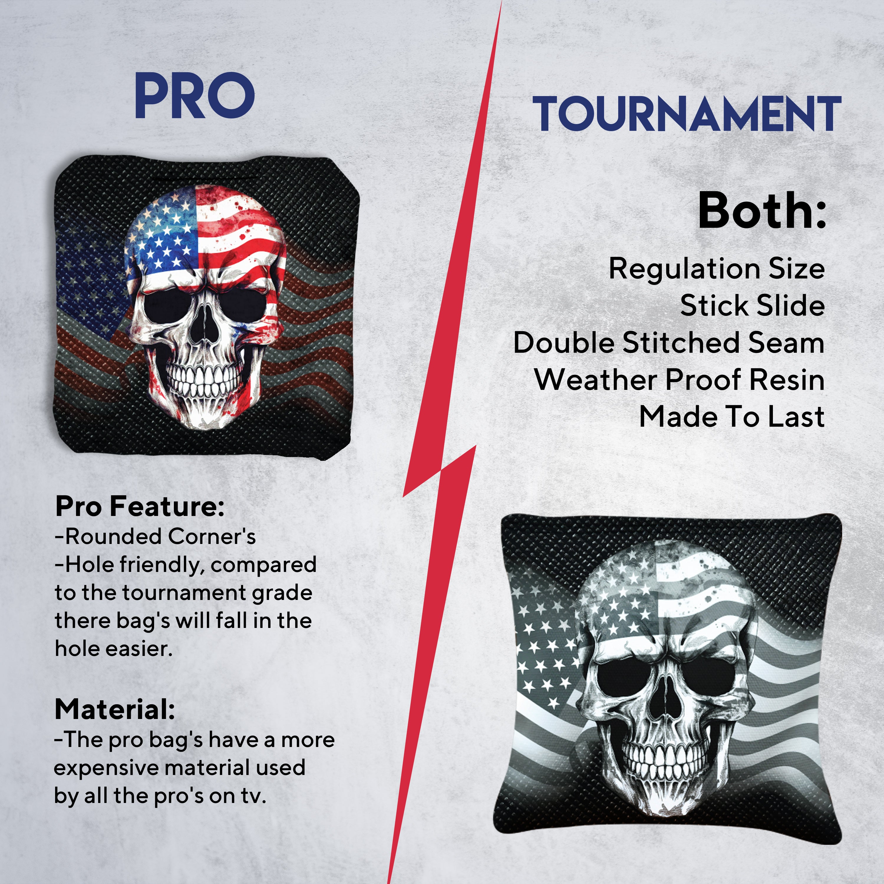 Flag Skull Cornhole Bags