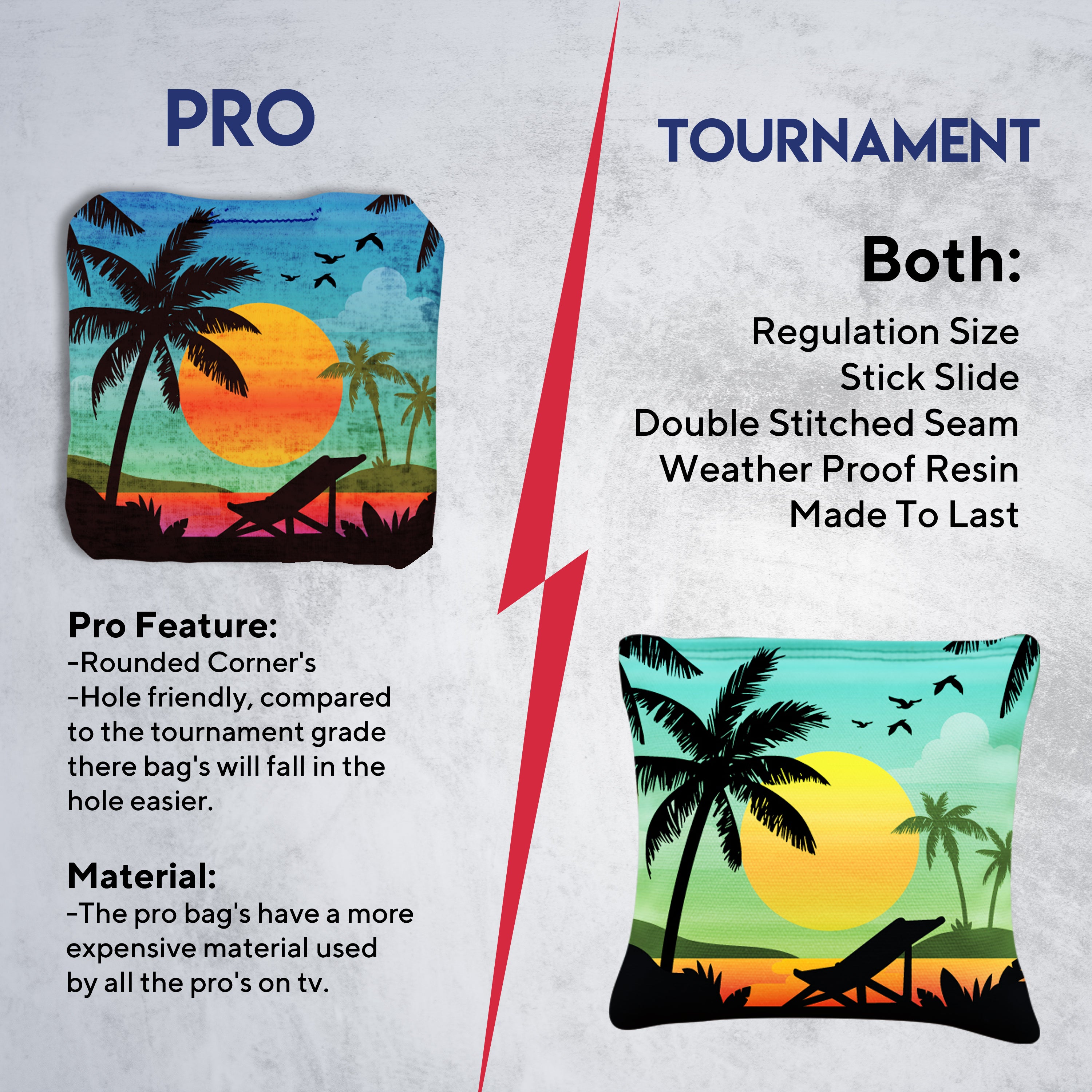 Green Blue Beach Cornhole Bags