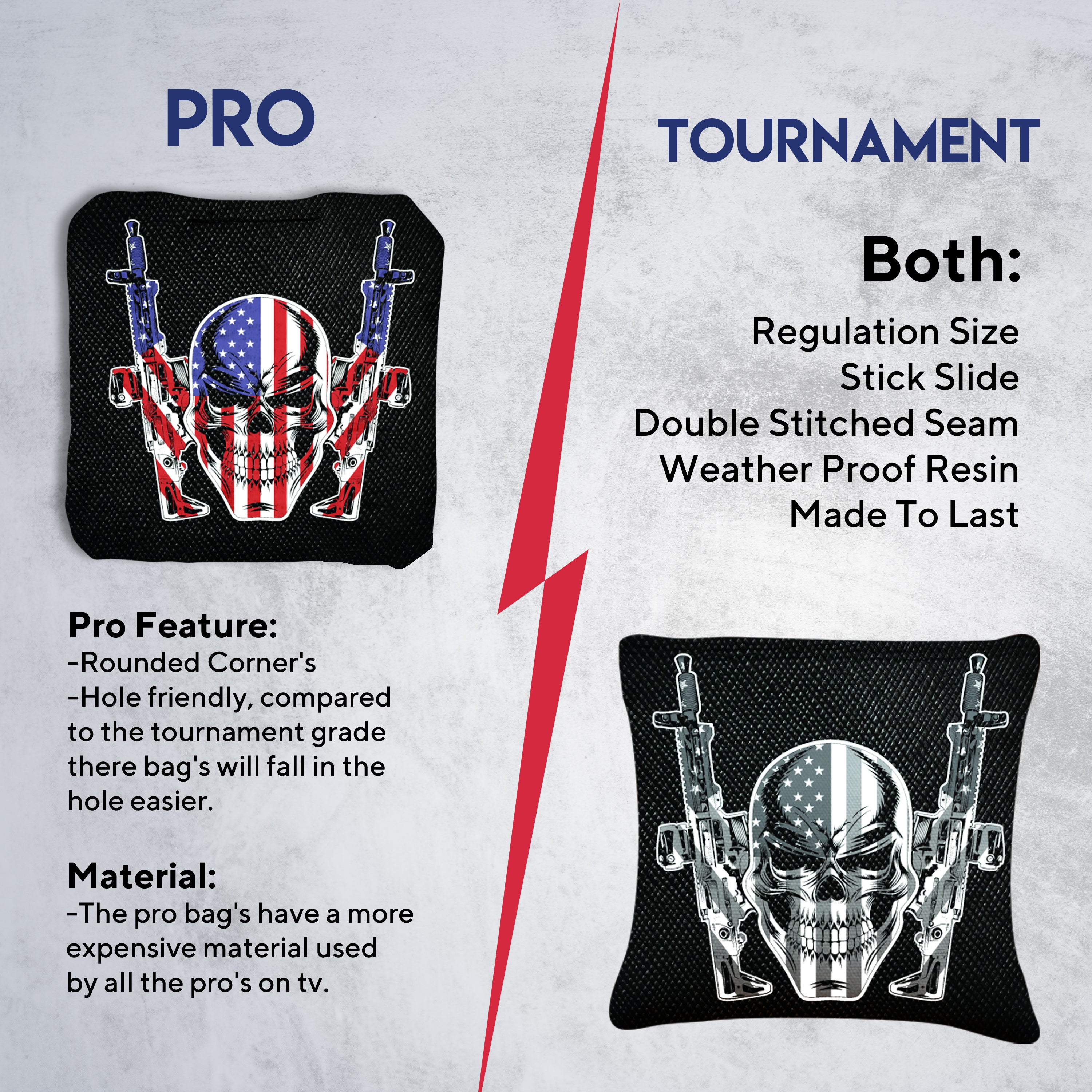 Flag Skull Guns Cornhole Bags