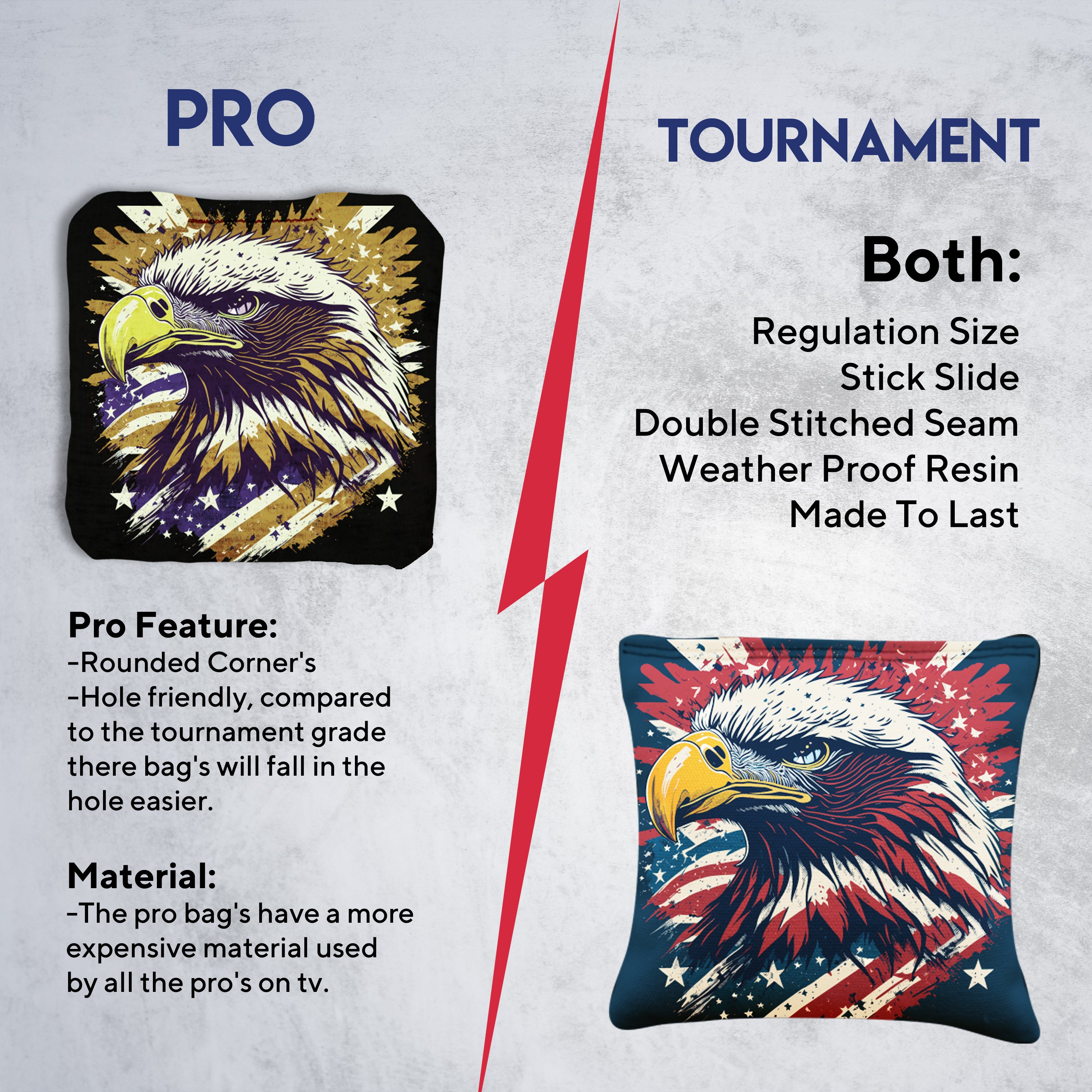 Red Gold Eagle Cornhole Bags