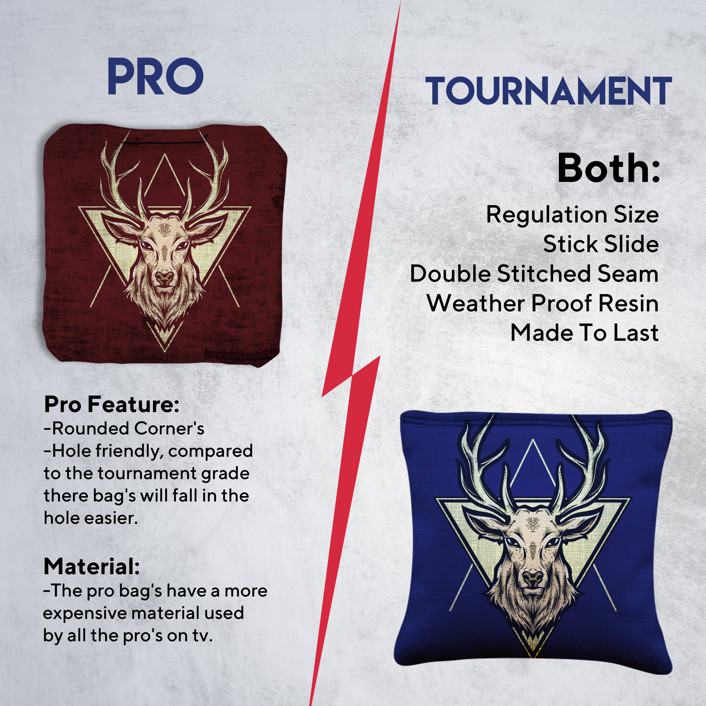 Red Blue Deer Cornhole Bags