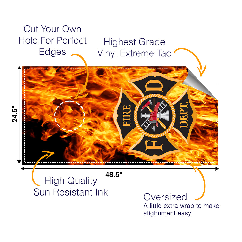 Fire Department Cornhole Boards Wraps (Set of 2)