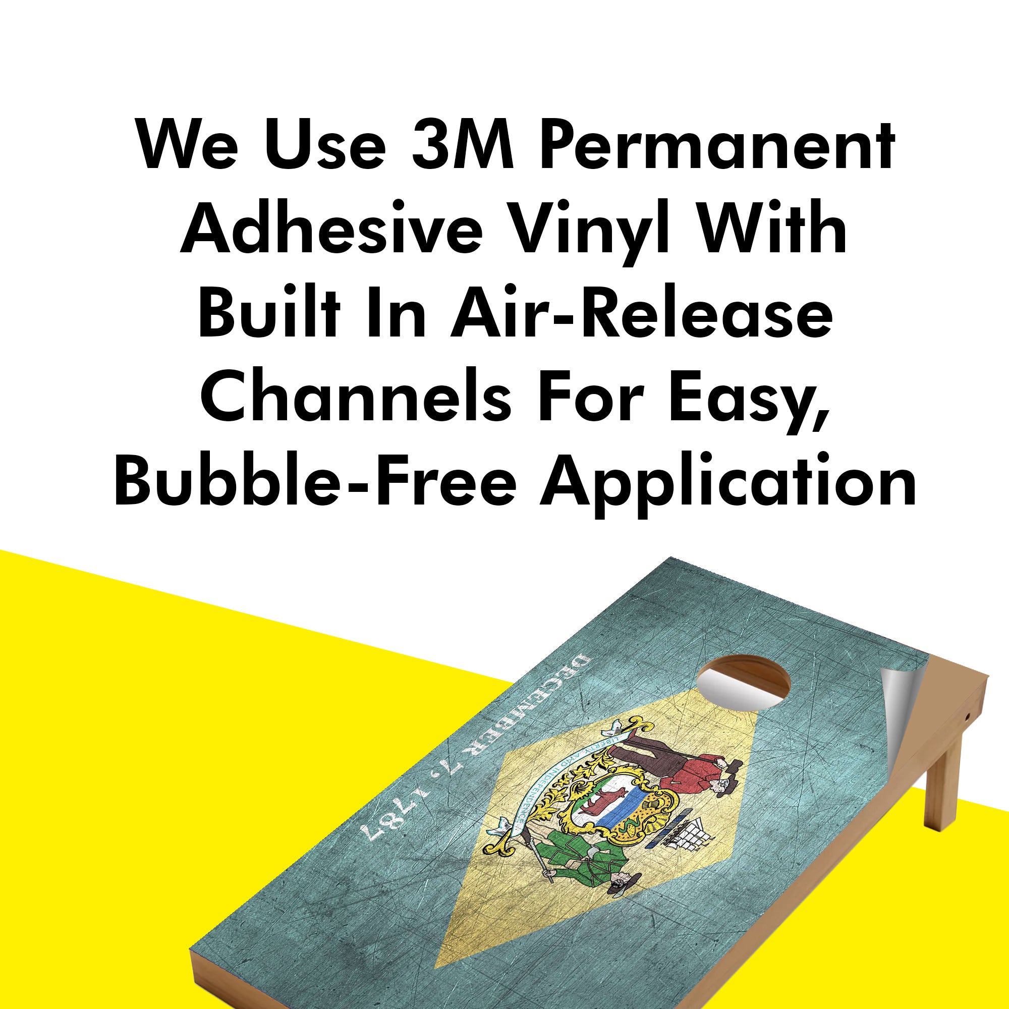 Delaware Classic State Flag Cornhole Boards Wraps (Set of 2)