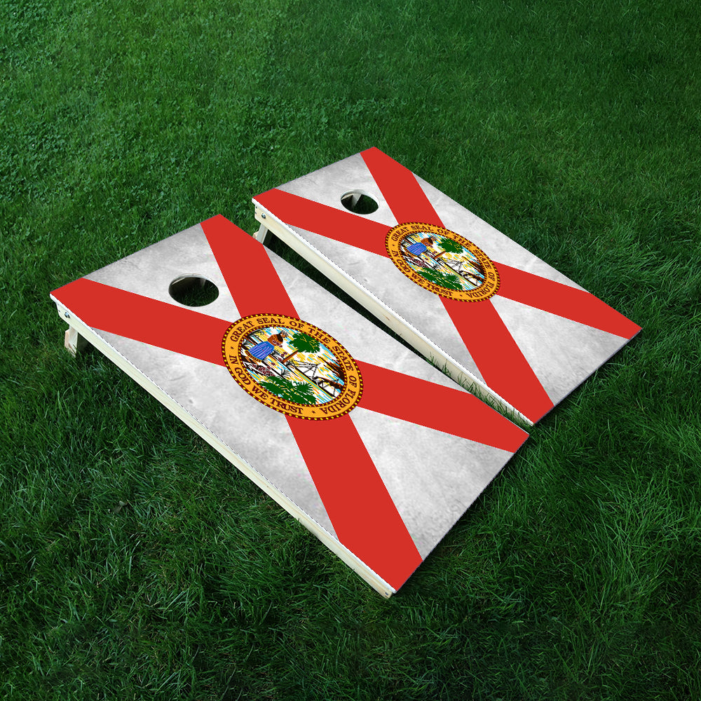 Florida Classic State Flag Cornhole Boards Wraps (Set of 2)