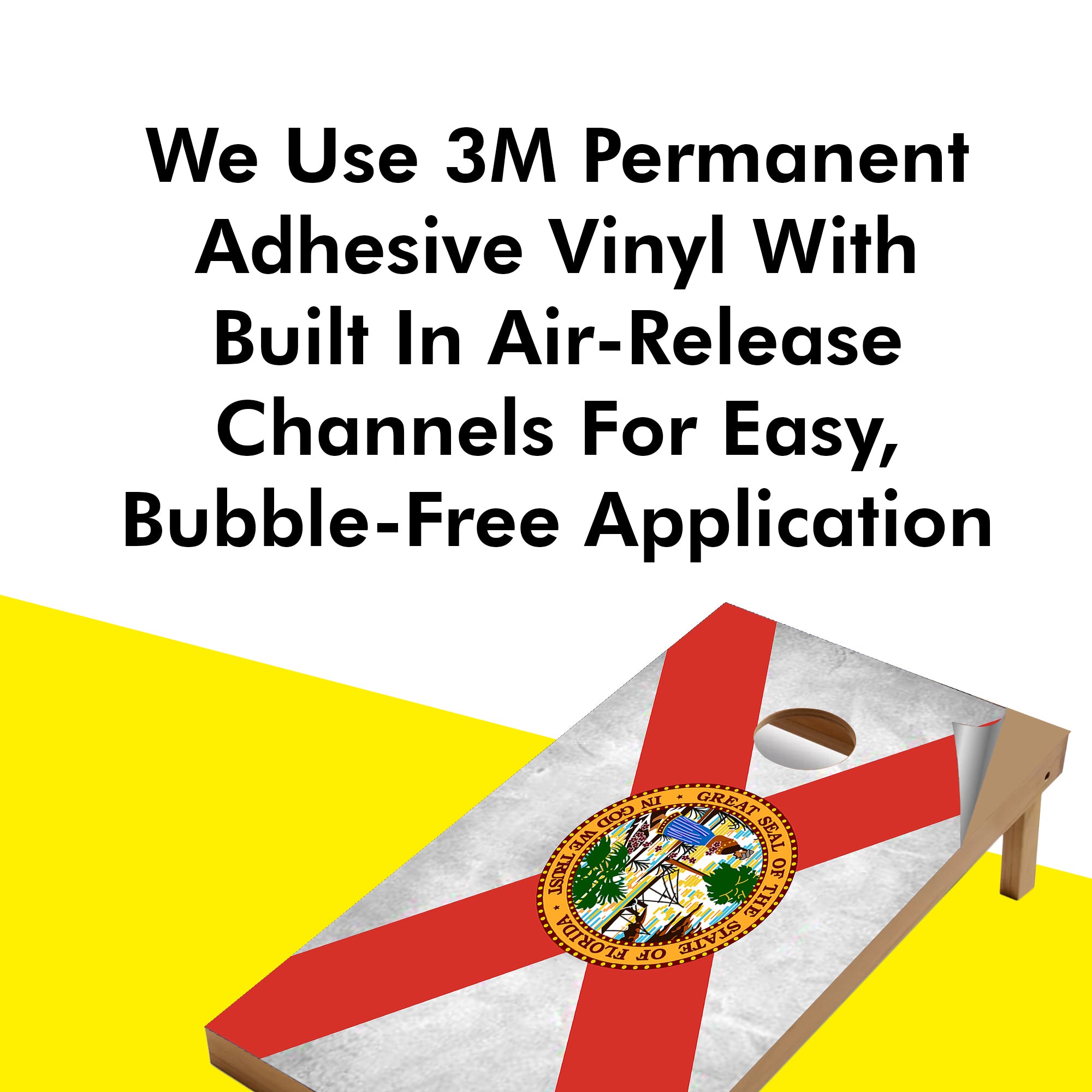 Florida Classic State Flag Cornhole Boards Wraps (Set of 2)