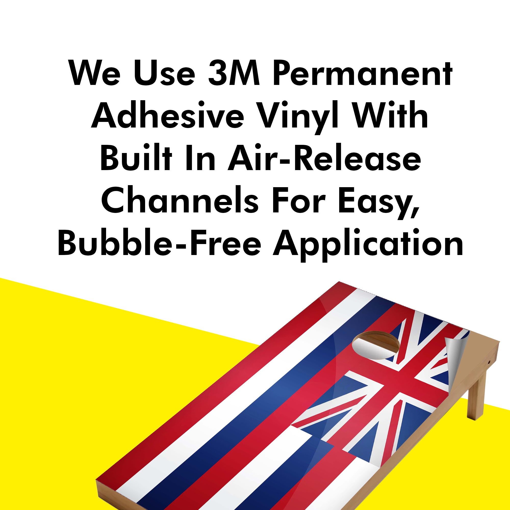 Hawaii Classic State Flag Cornhole Boards Wraps (Set of 2)