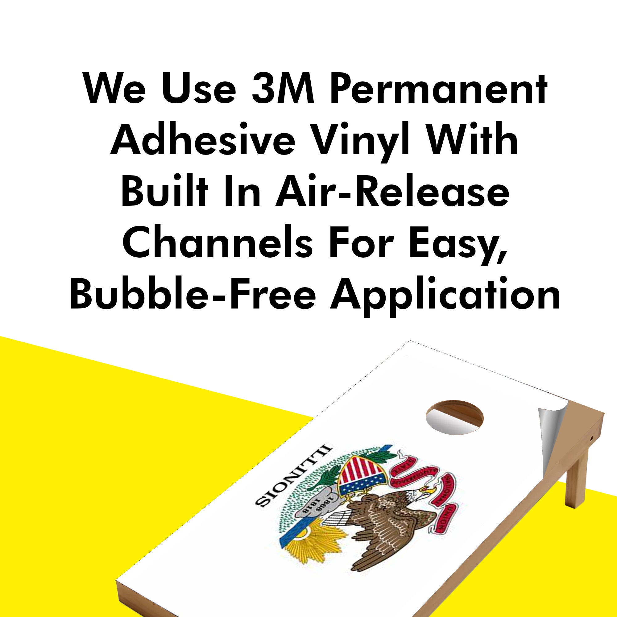 Illinois Classic State Flag Cornhole Boards Wraps (Set of 2)