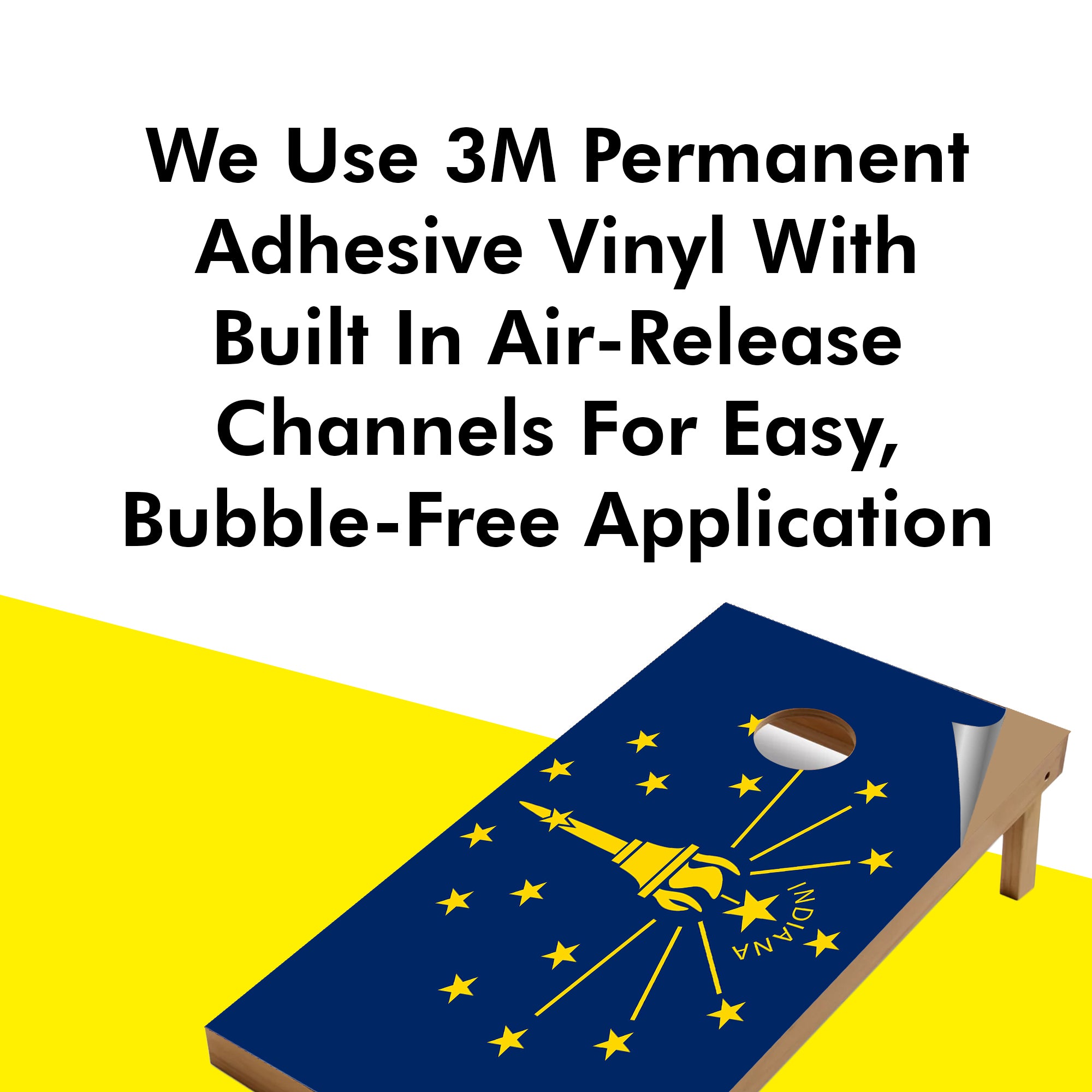 Indiana Classic State Flag Cornhole Boards Wraps (Set of 2)