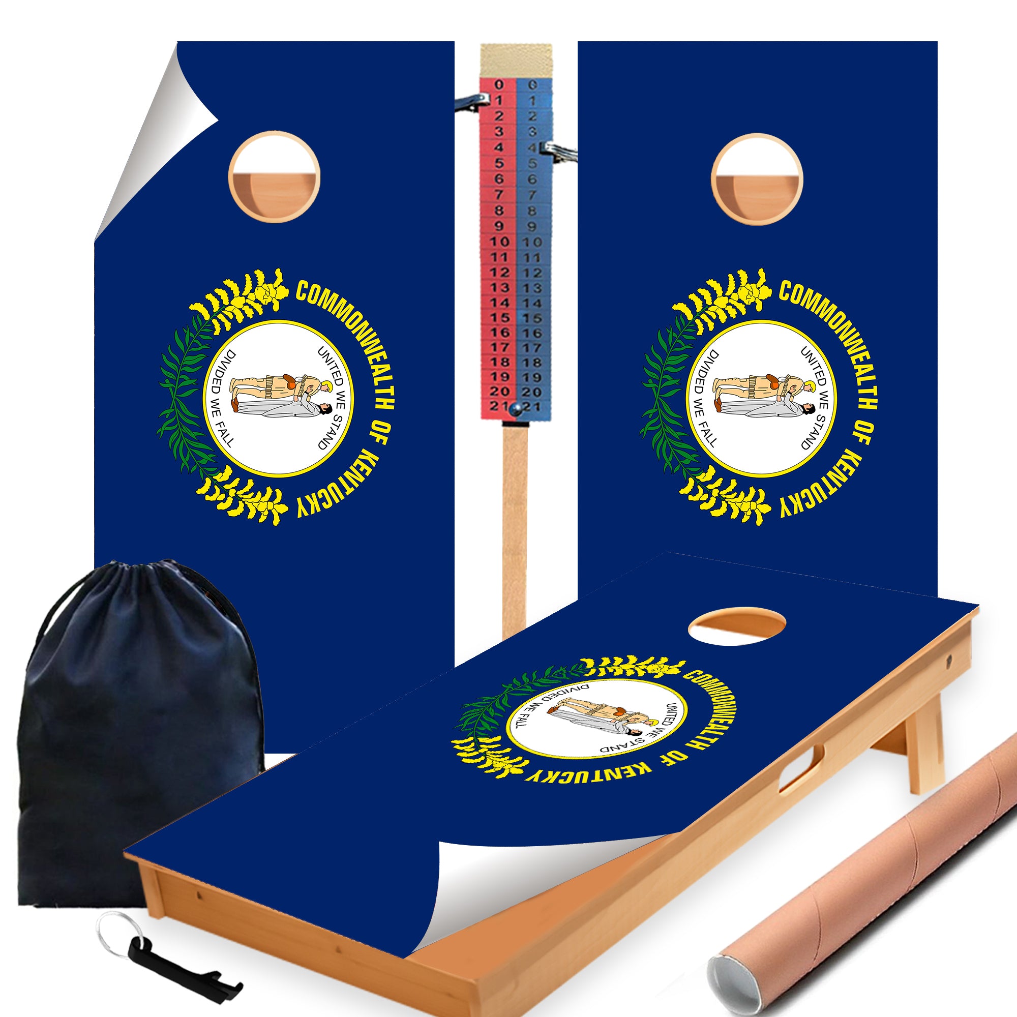 Kentucky Classic State Flag Cornhole Boards Wraps (Set of 2)