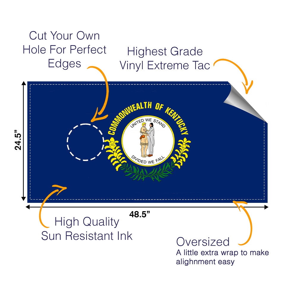 Kentucky Classic State Flag Cornhole Boards Wraps (Set of 2)