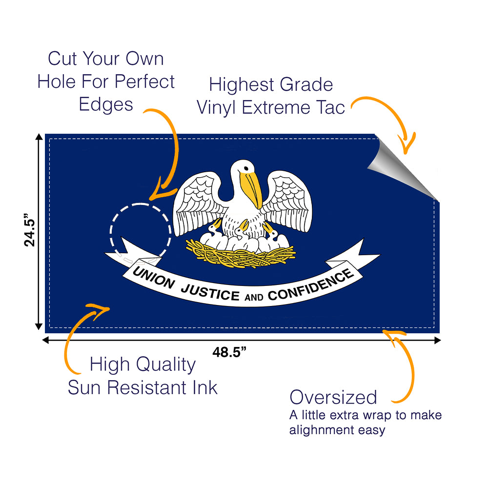 Louisiana Classic State Flag Cornhole Boards Wraps (Set of 2)