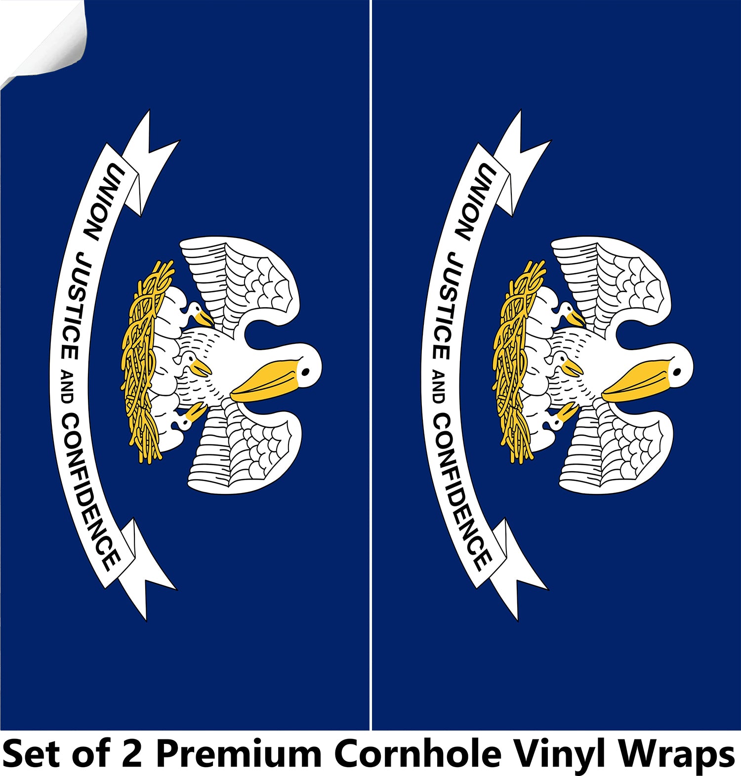 Louisiana Classic State Flag Cornhole Boards Wraps (Set of 2)