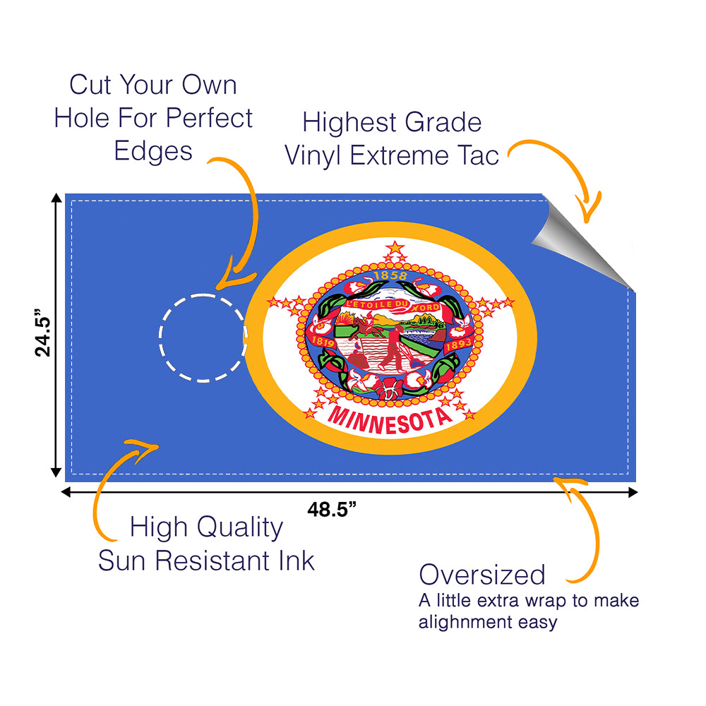 Minnesota Classic State Flag Cornhole Boards Wraps (Set of 2)
