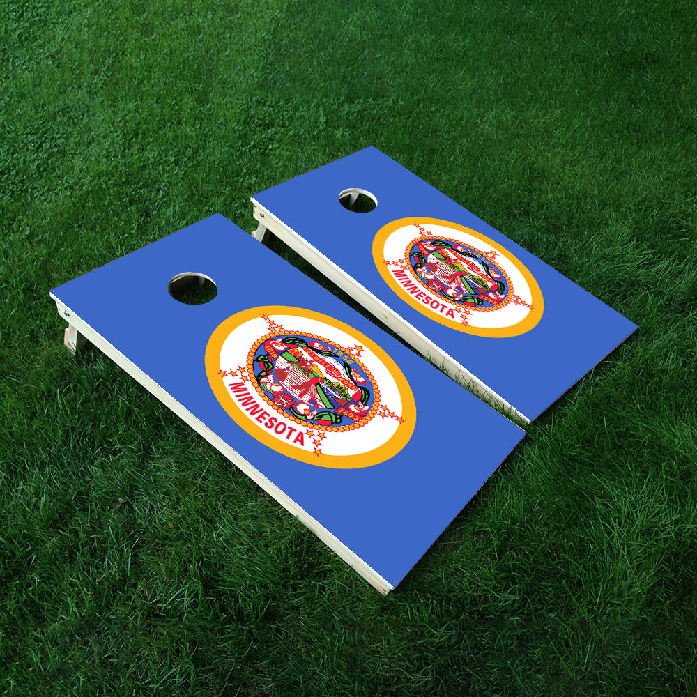 Minnesota Classic State Flag Cornhole Boards Wraps (Set of 2)