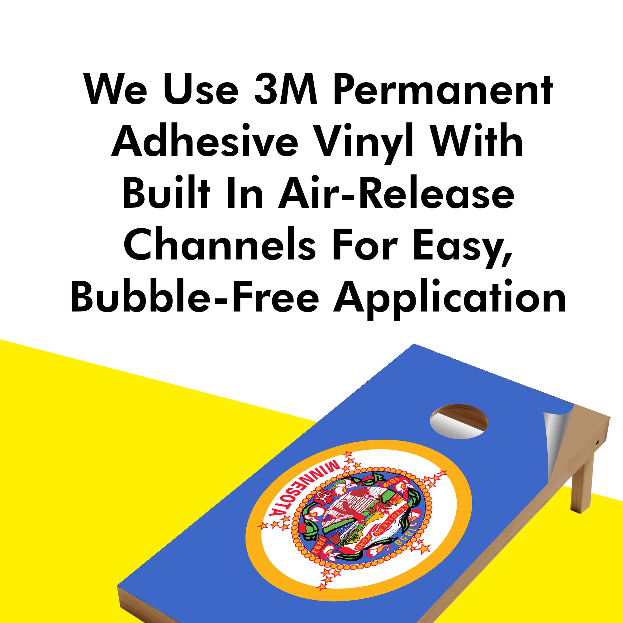 Minnesota Classic State Flag Cornhole Boards Wraps (Set of 2)