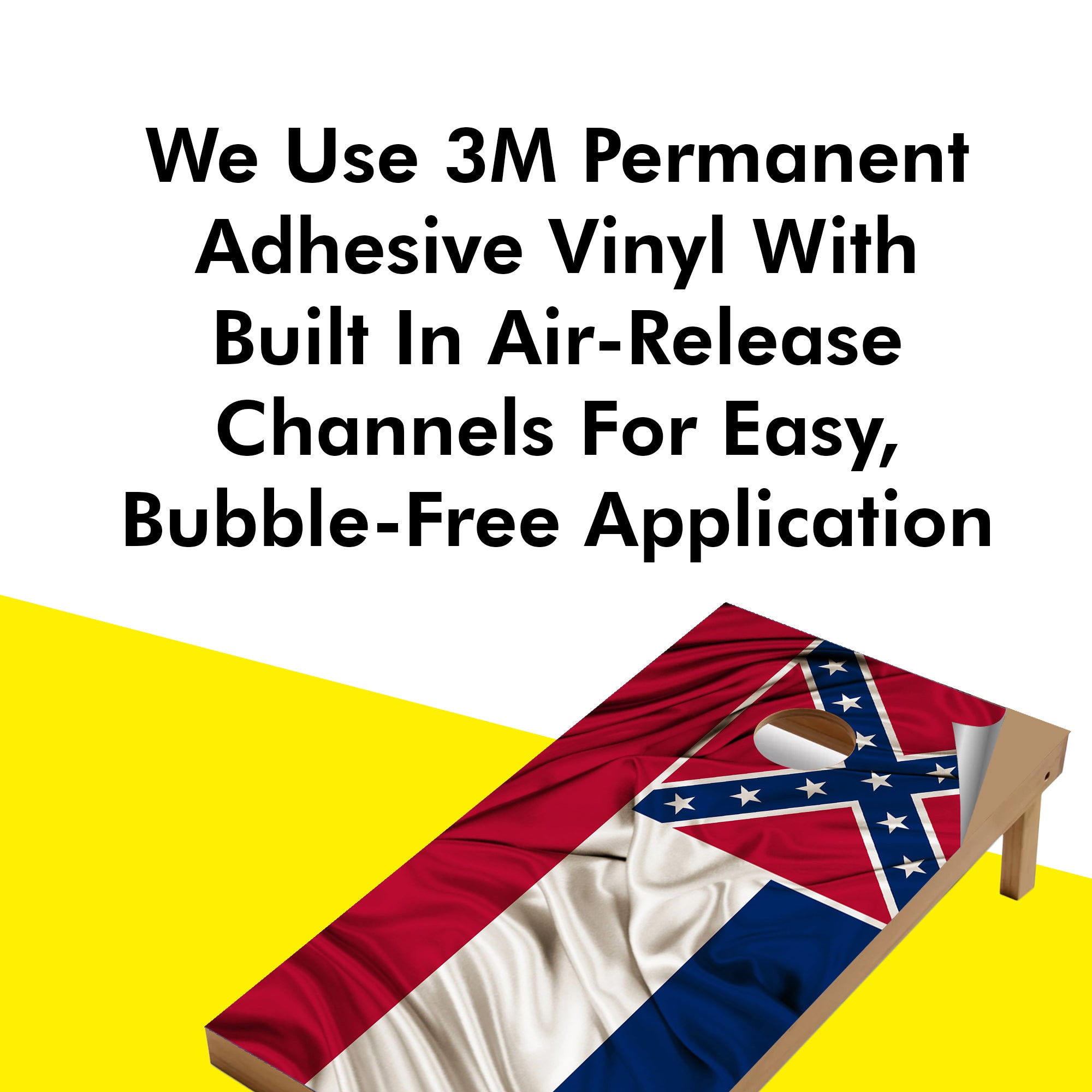 Mississippi Classic State Flag Cornhole Boards Wraps (Set of 2)