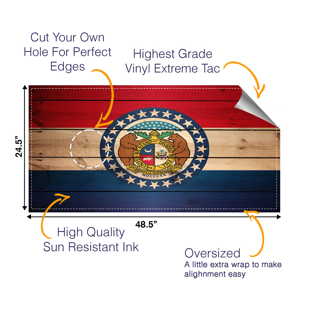 Missouri Classic State Flag Cornhole Boards Wraps (Set of 2)