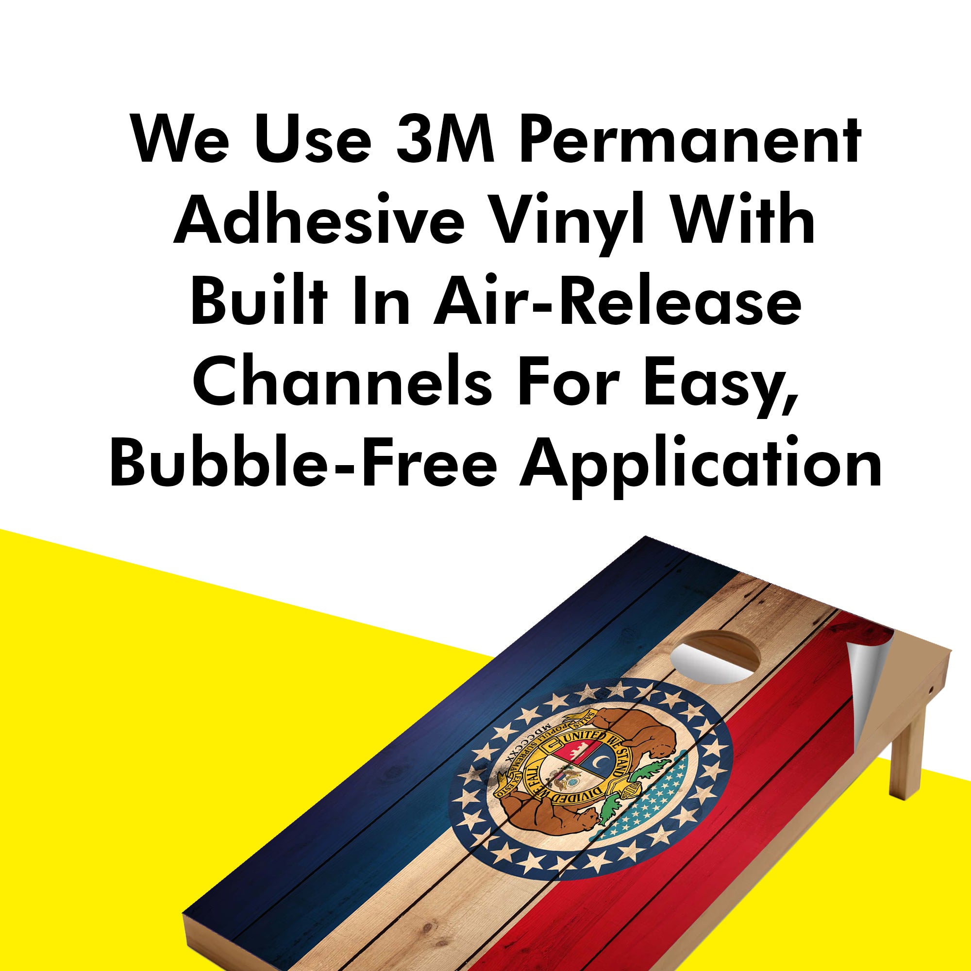 Missouri Classic State Flag Cornhole Boards Wraps (Set of 2)