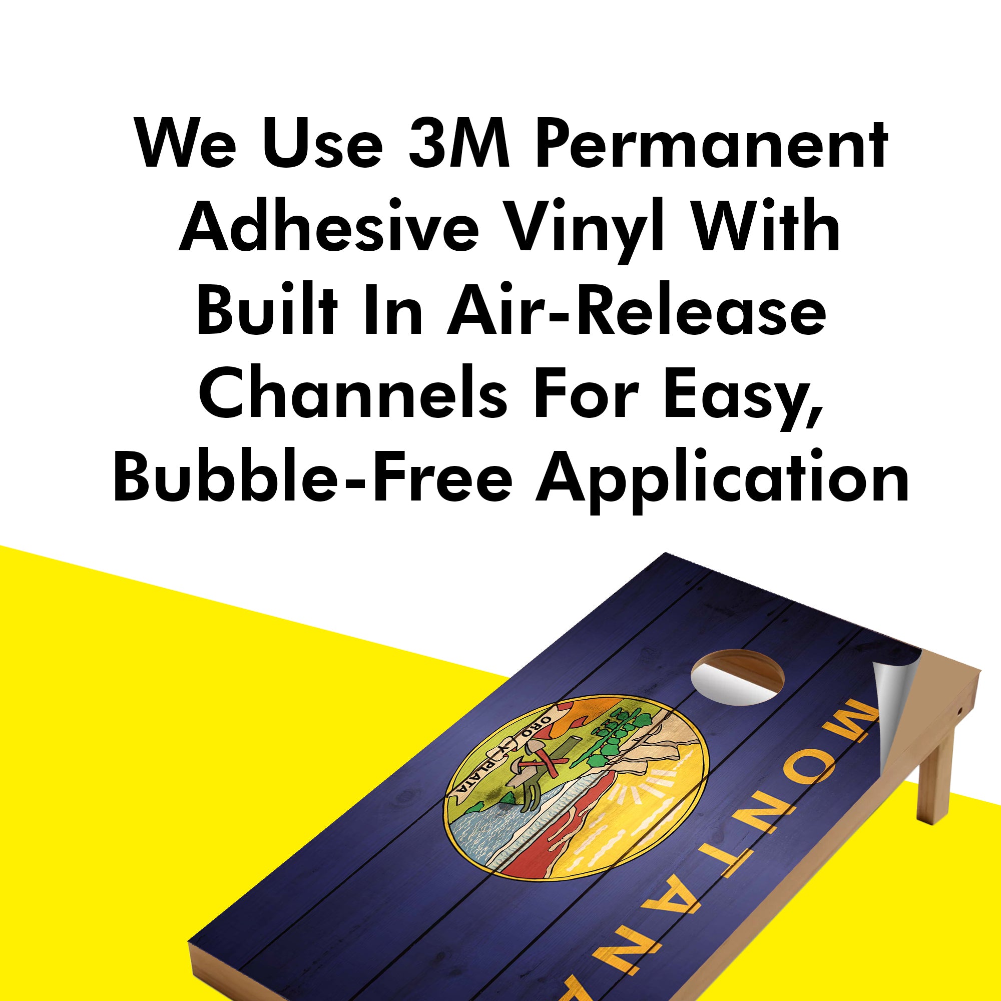 Montana Classic State Flag Cornhole Boards Wraps (Set of 2)