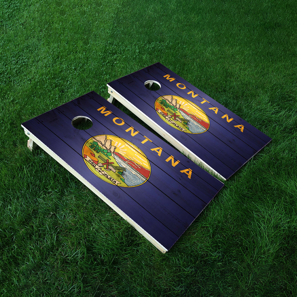 Montana Classic State Flag Cornhole Boards Wraps (Set of 2)