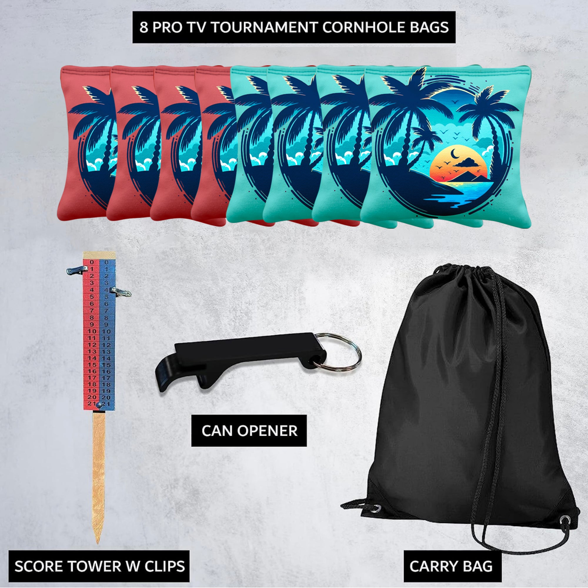 Beach Circle Cornhole Bags