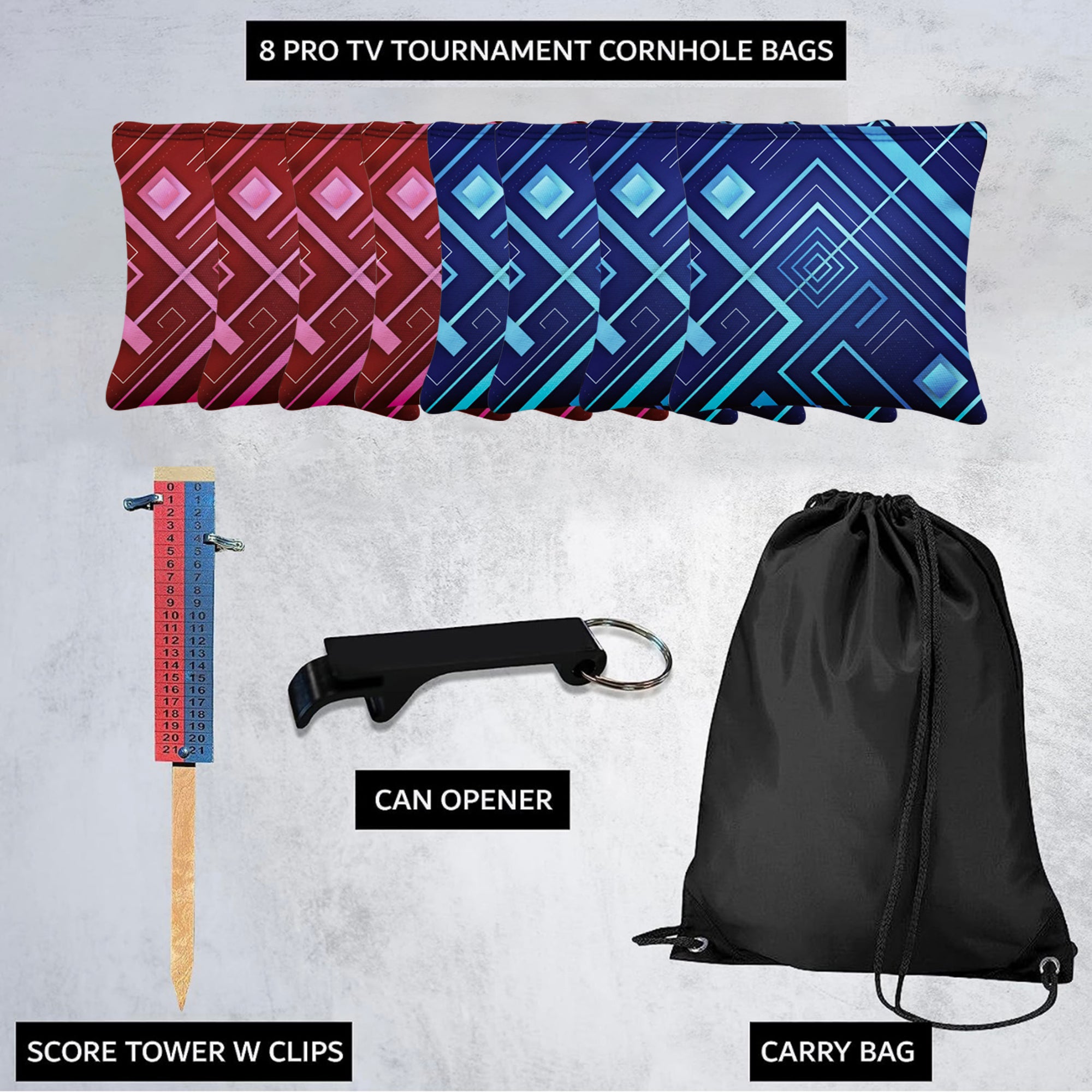 Blue Pink Lines Cornhole Bags