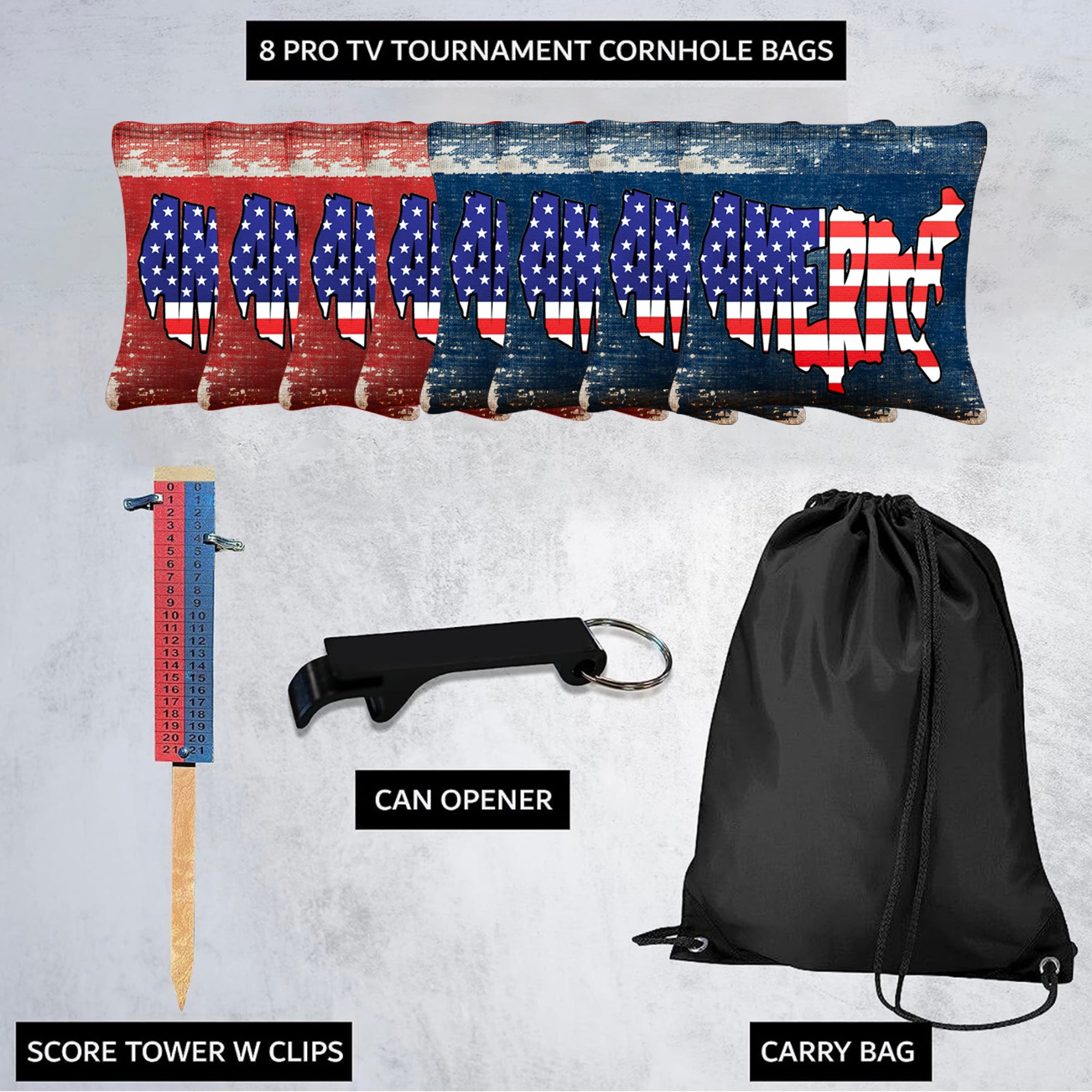 America Blue and Red Cornhole Bags