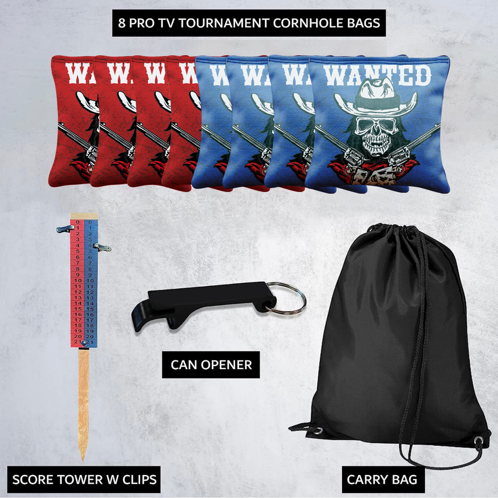 Wanted Skull Cornhole Bags