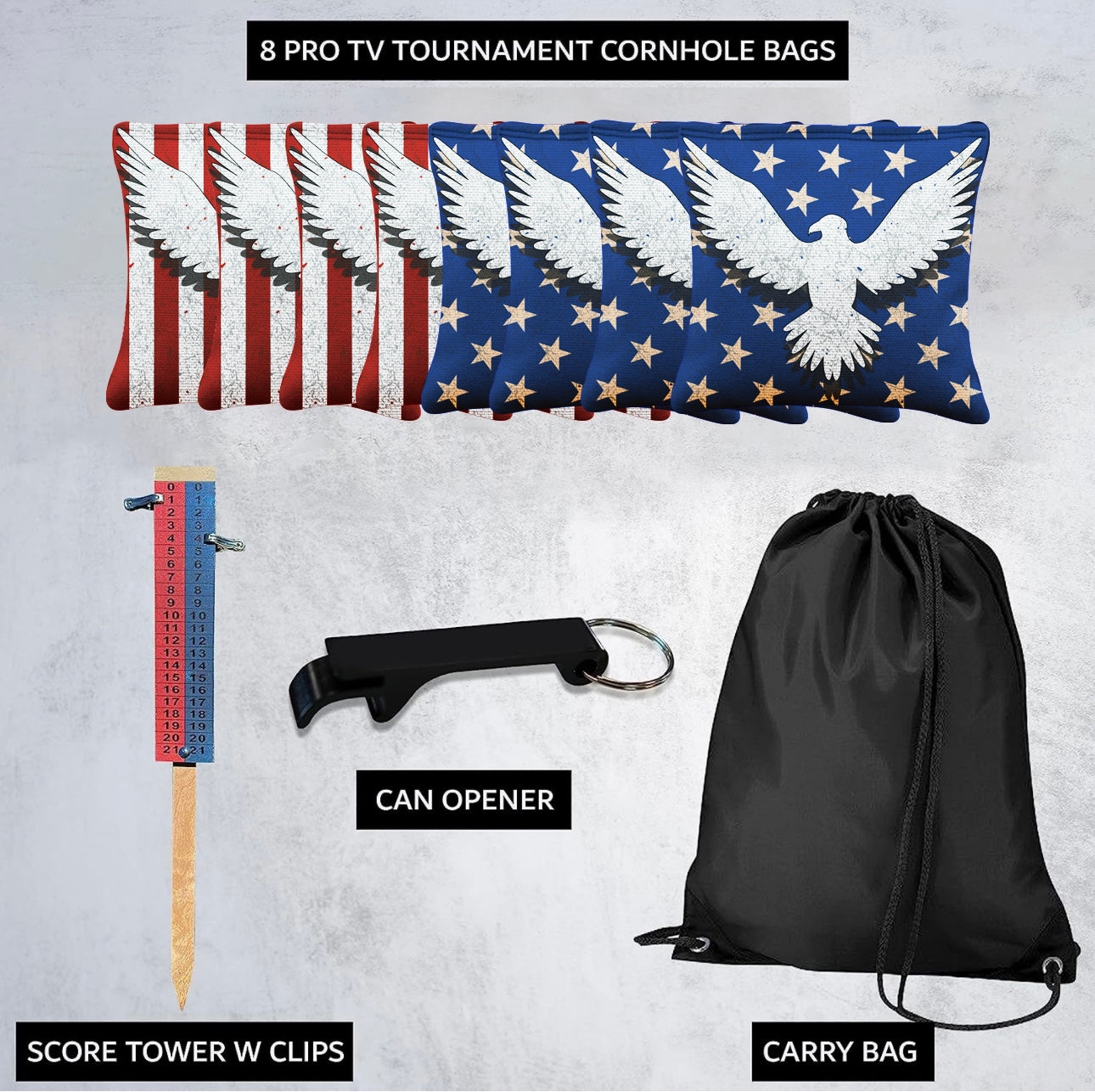 Bird Flag White Cornhole Bags