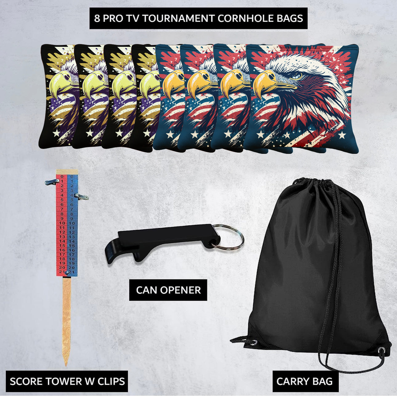 Red Gold Eagle Cornhole Bags