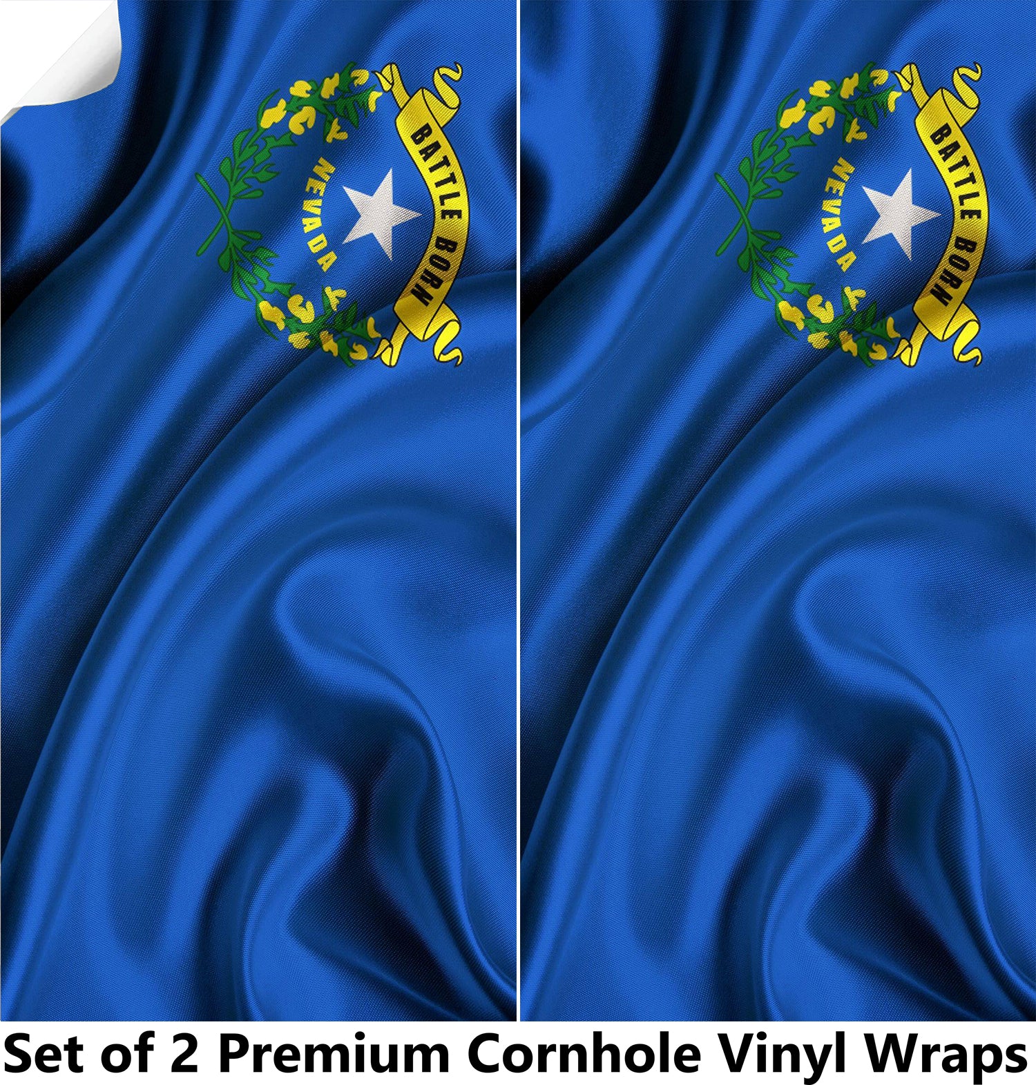 Nevada Classic State Flag Cornhole Boards Wraps (Set of 2)