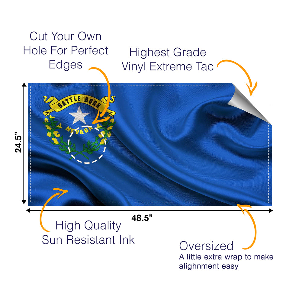 Nevada Classic State Flag Cornhole Boards Wraps (Set of 2)